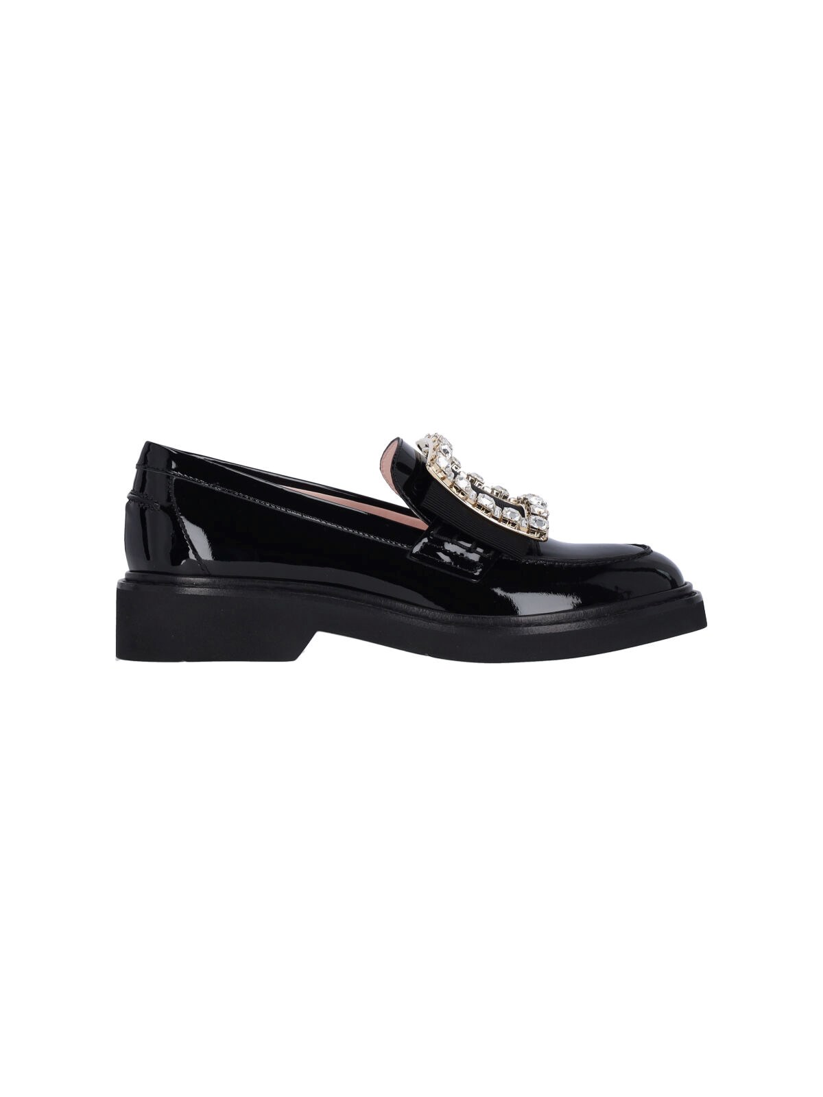 Roger Vivier Viv Rangers Crystal-embellished Denim Loafers In Black  
