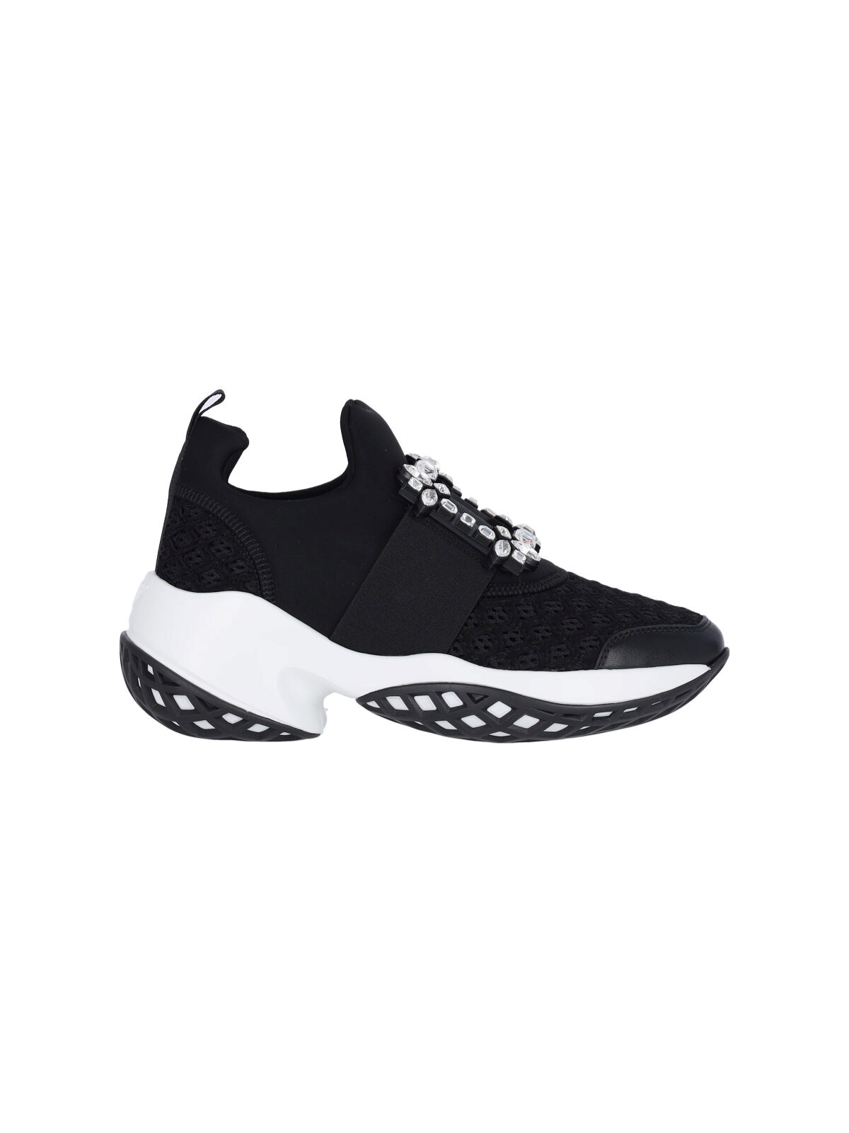 Shop Roger Vivier 'viv' Run' Sneakers In Black  