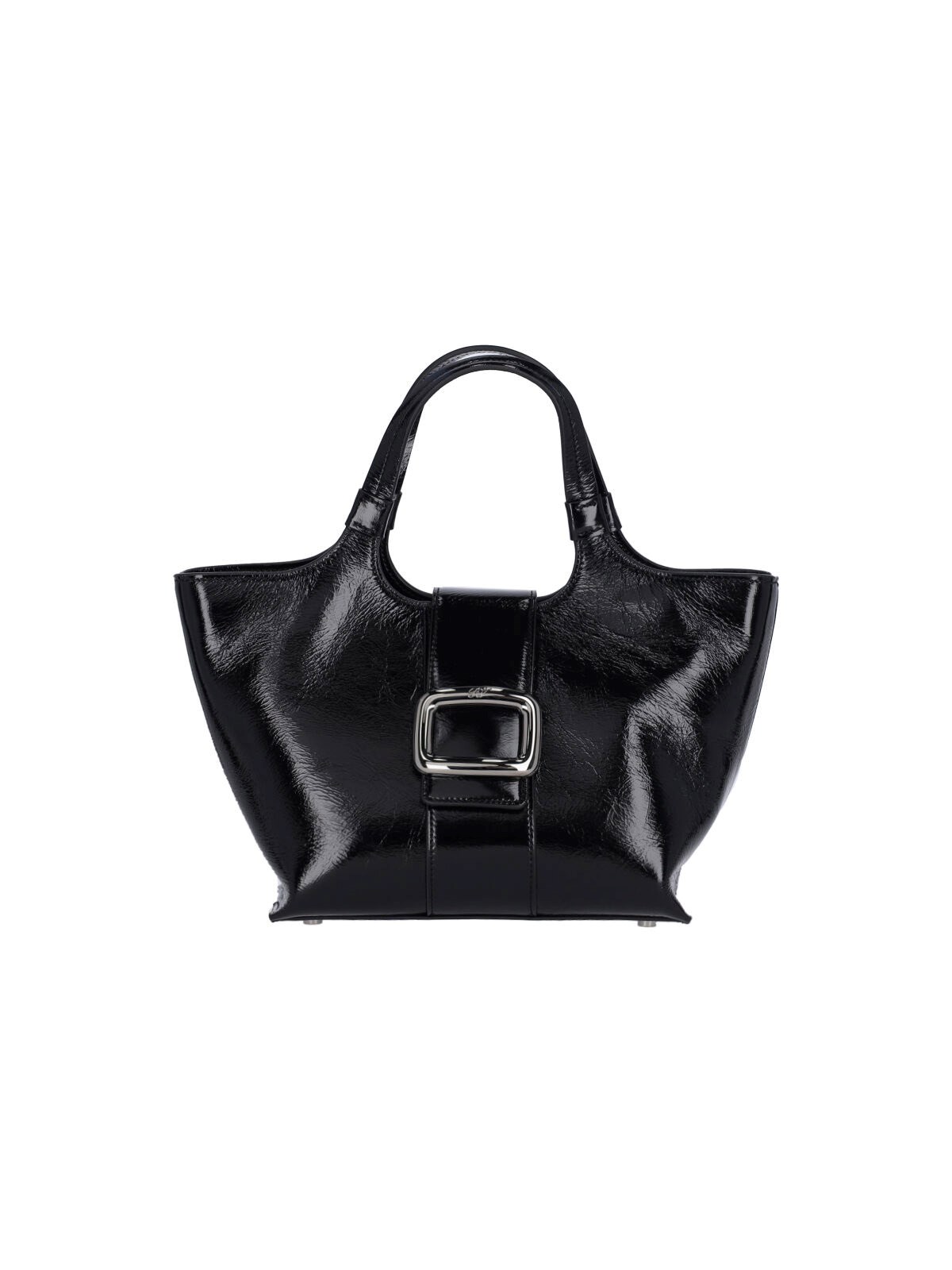 Shop Roger Vivier 'viv' Choc Mini Bag In Black  