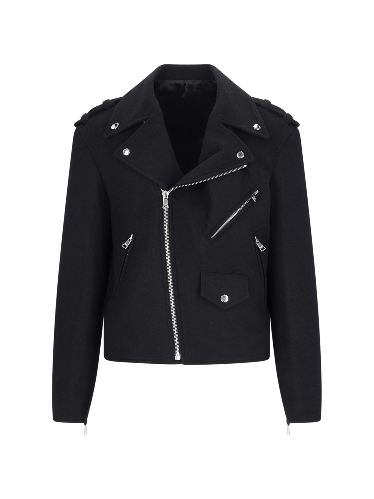 Shop Balmain Biker Jacket In Black  