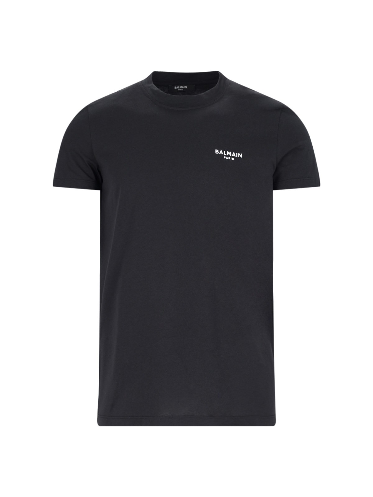 Balmain Flocked T-shirt In Black  