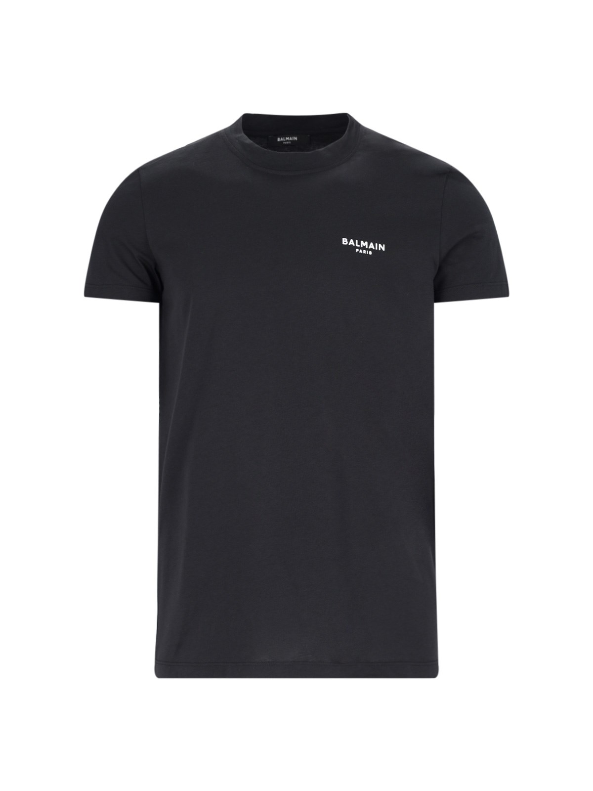 Shop Balmain Flocked T-shirt In Black  