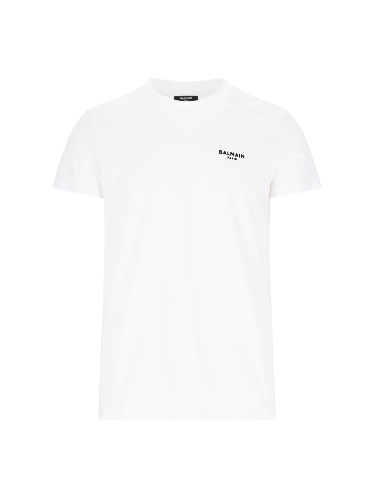 Shop Balmain Flocked T-shirt In White