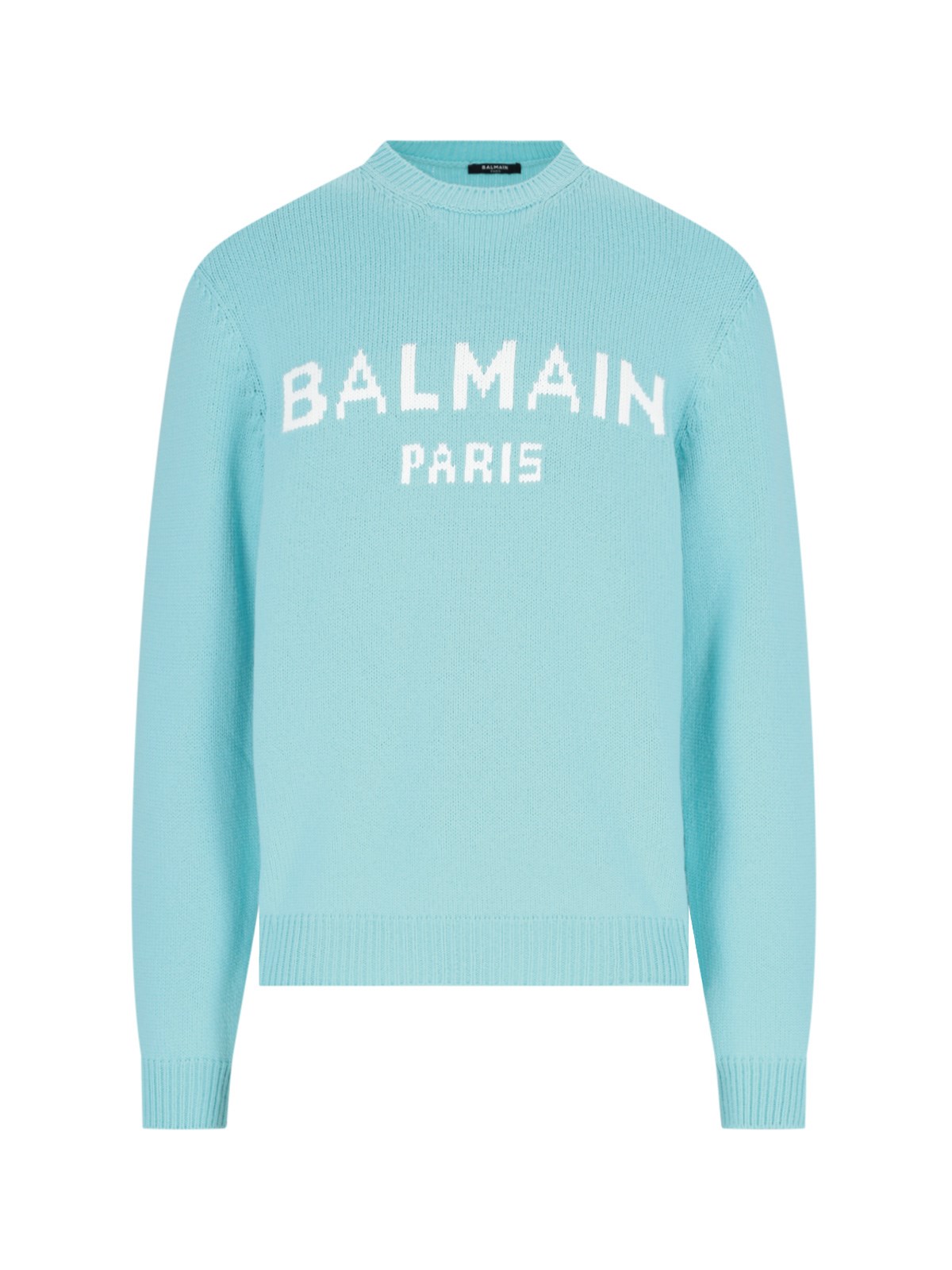 Shop Balmain Wool Blend Sweater In Light Blue