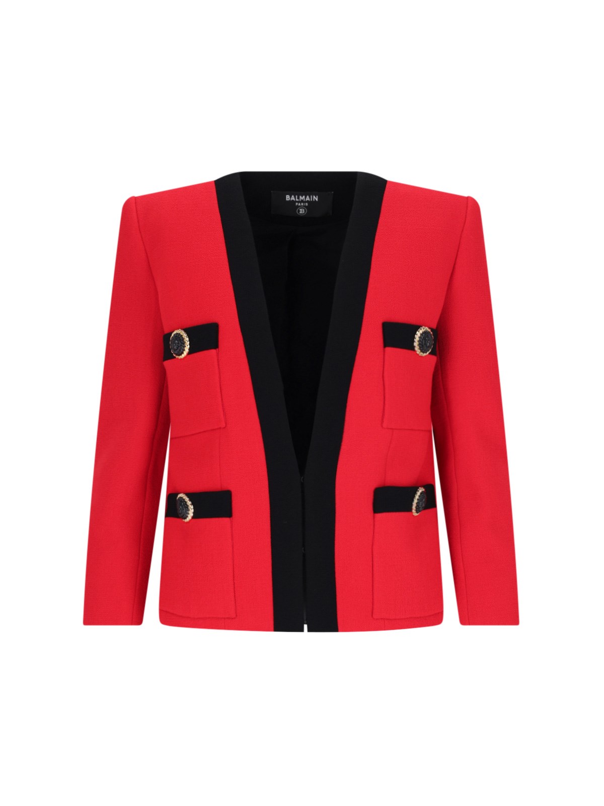 Balmain Four-pocket Wool Jacket In Red