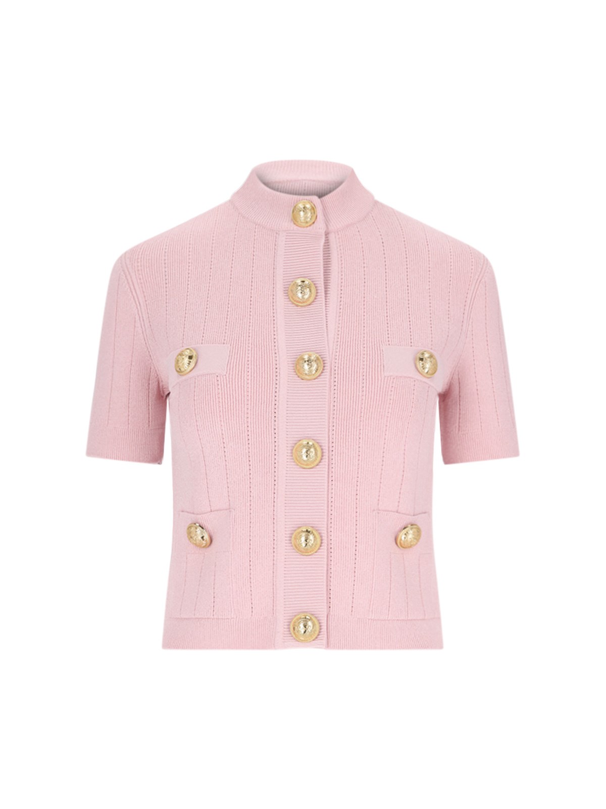 Shop Balmain Knitted Cardigan In Pink