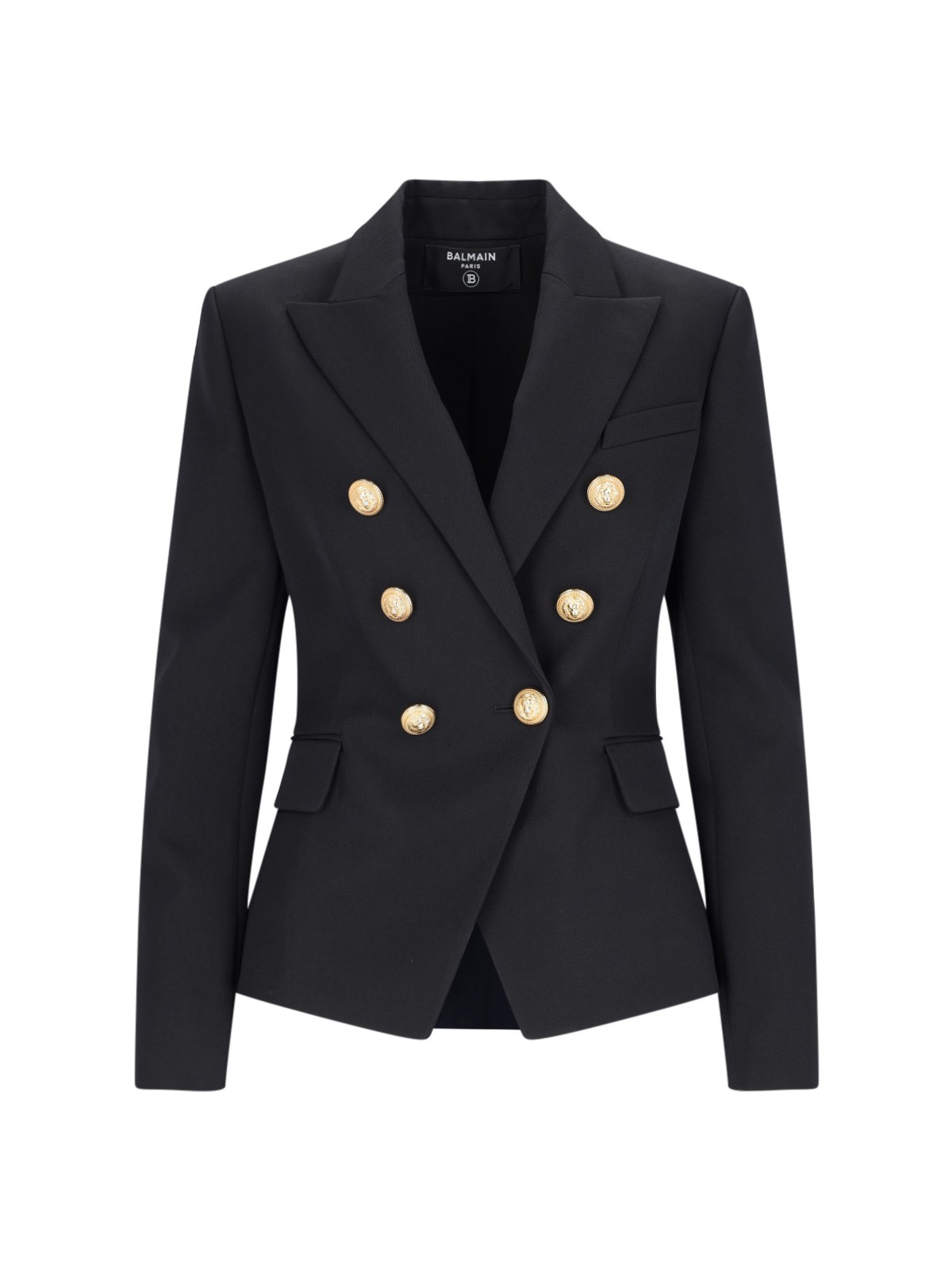 Shop Balmain Wool Jacket In Black  