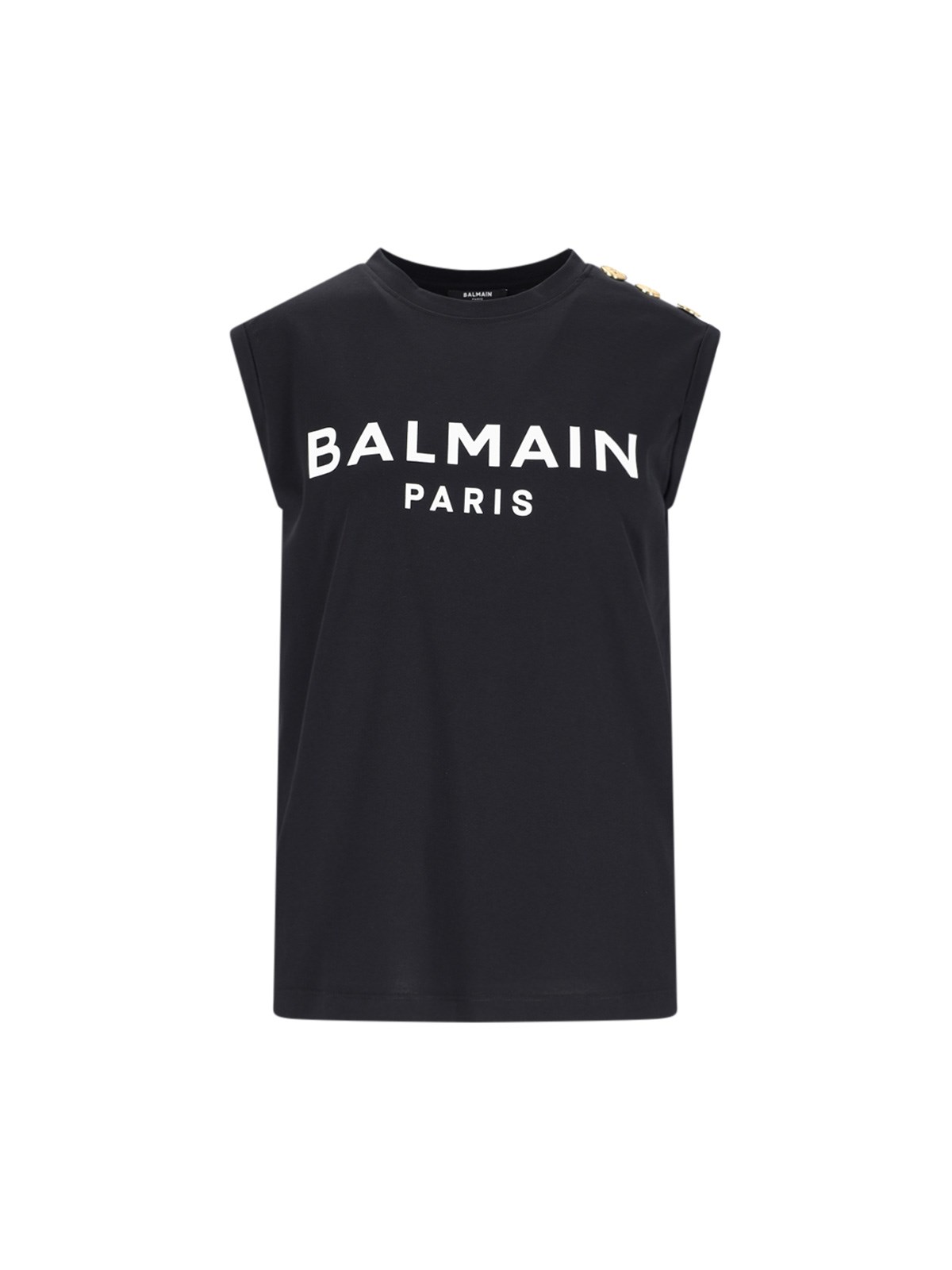 Balmain Logo Tank Top In Black  