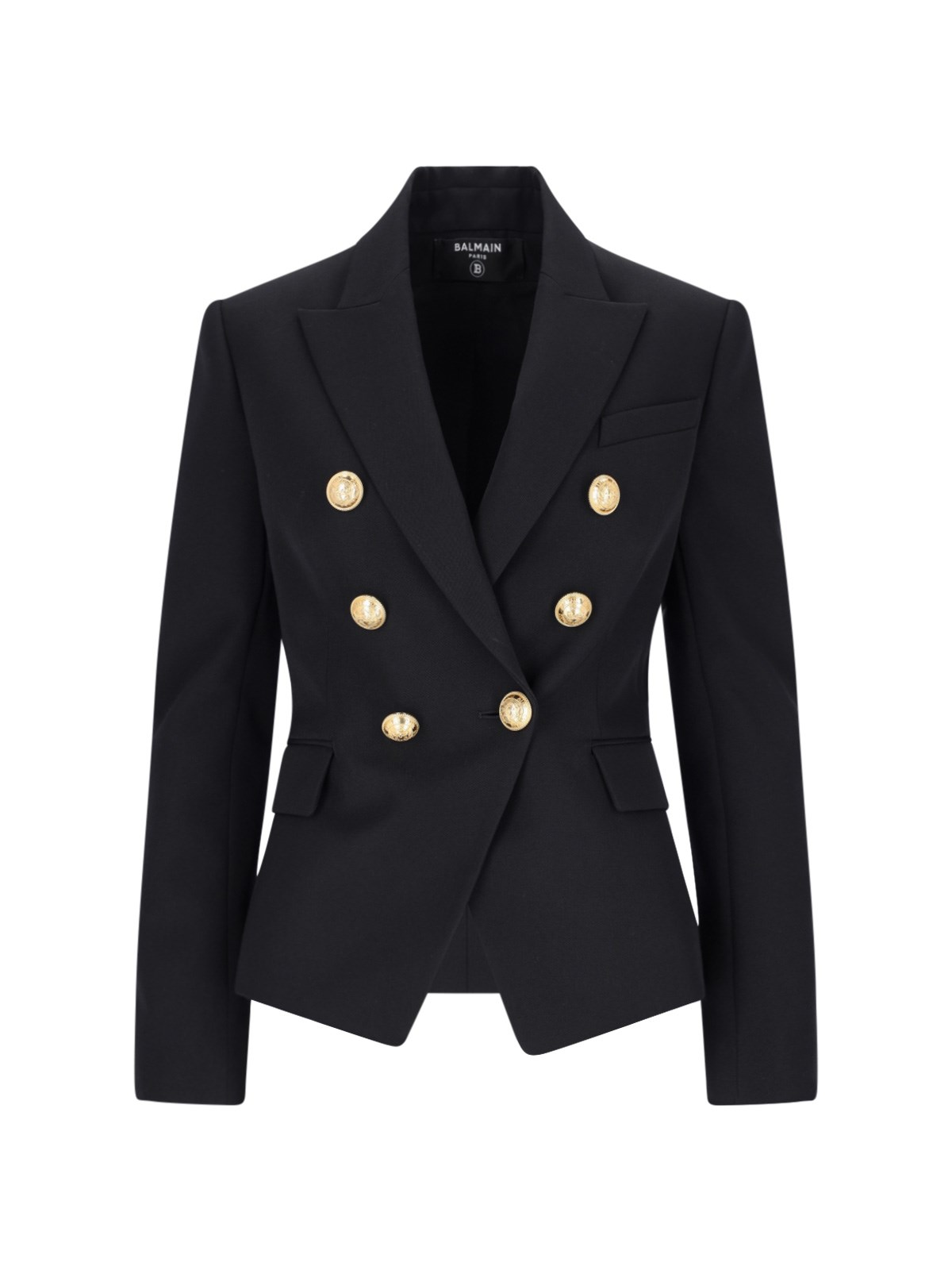 Shop Balmain Double-breasted Blazer In Black  