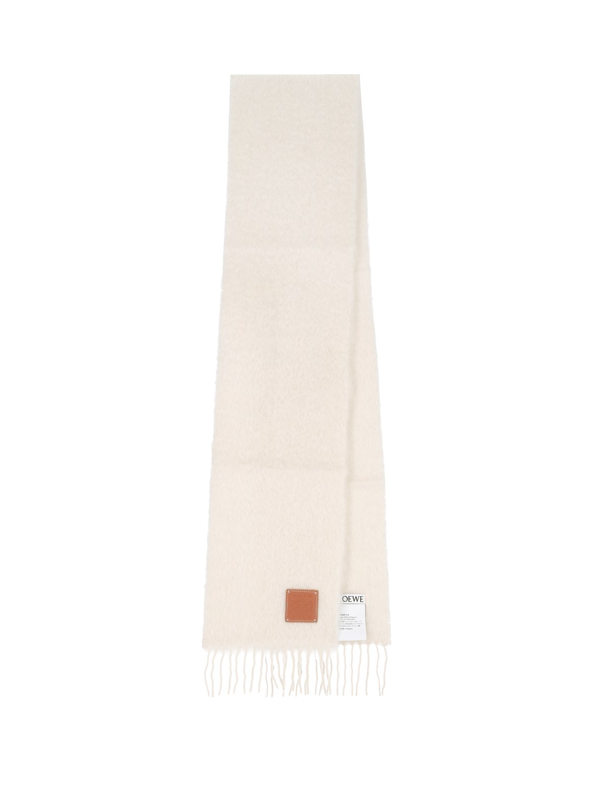 Shop Loewe Anagram Detail Scarf In Cream