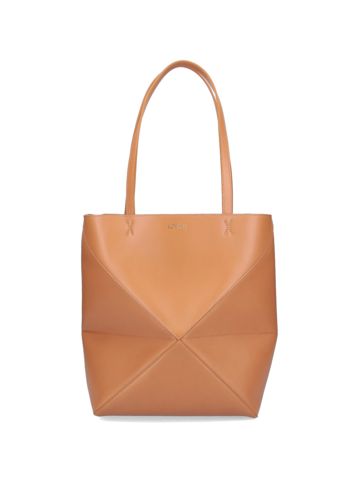 Shop Loewe 'puzzle Fold' Tote Bag In Brown