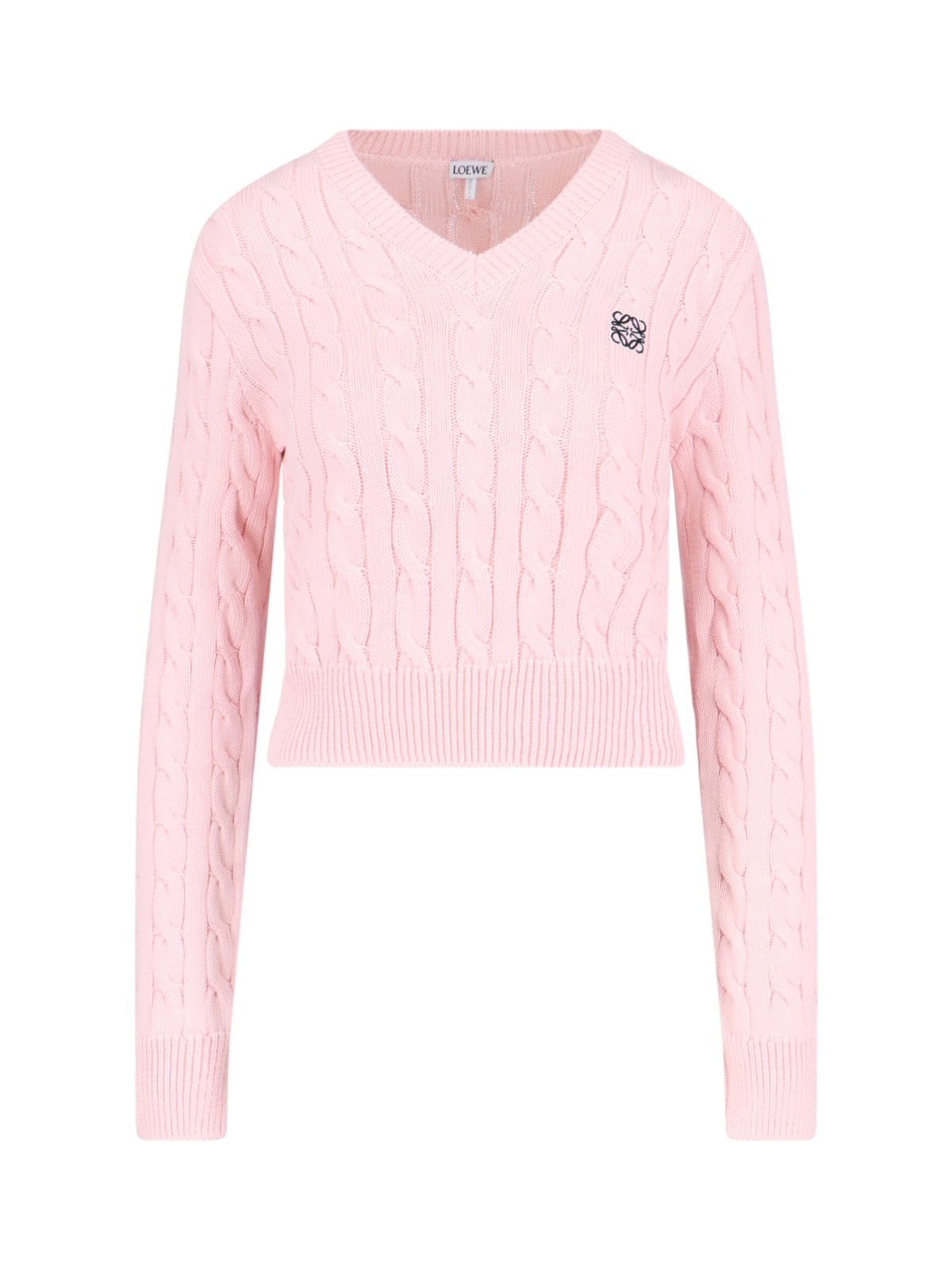 Loewe Logo Crop Sweater In Pink