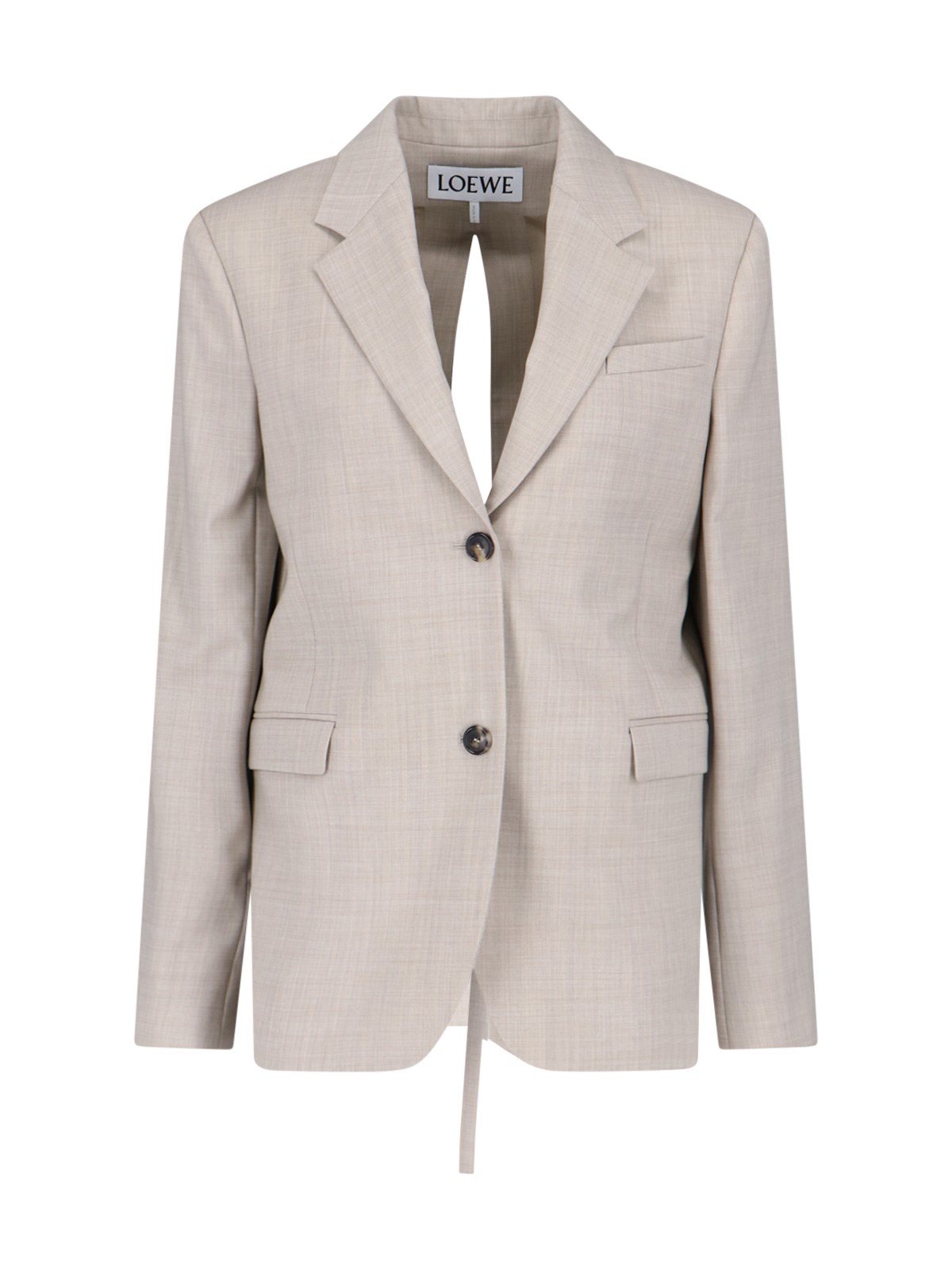 Loewe Single-breasted Slit Detail Jacket In Gray