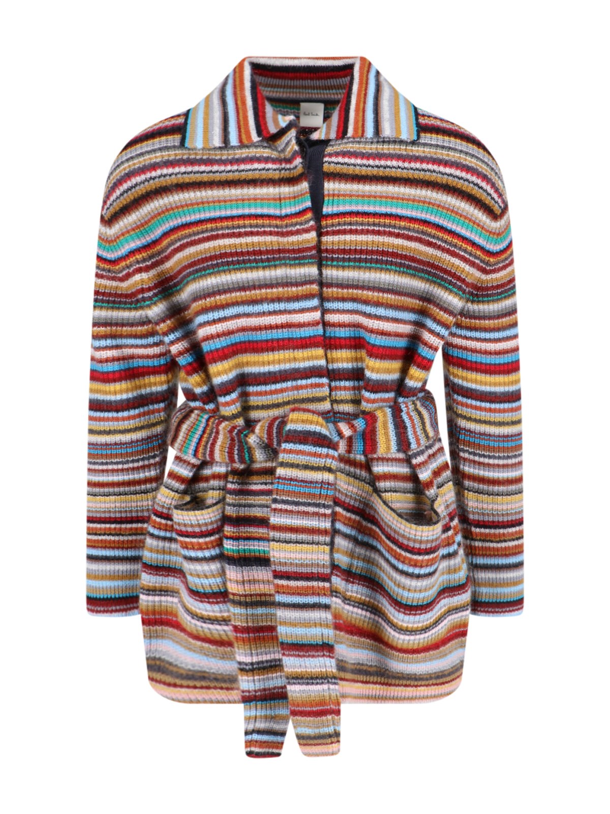 Shop Paul Smith Belt Detail Sweater In Multi