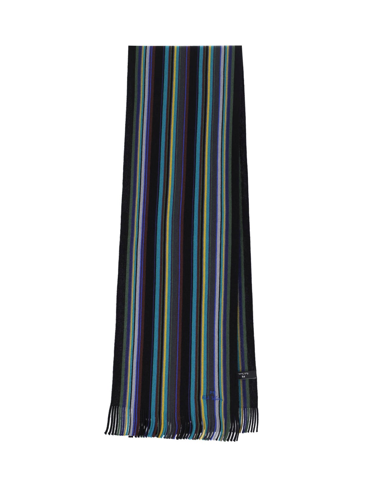 Shop Paul Smith 'multcolour Stripe' Striped Shawl In Black  