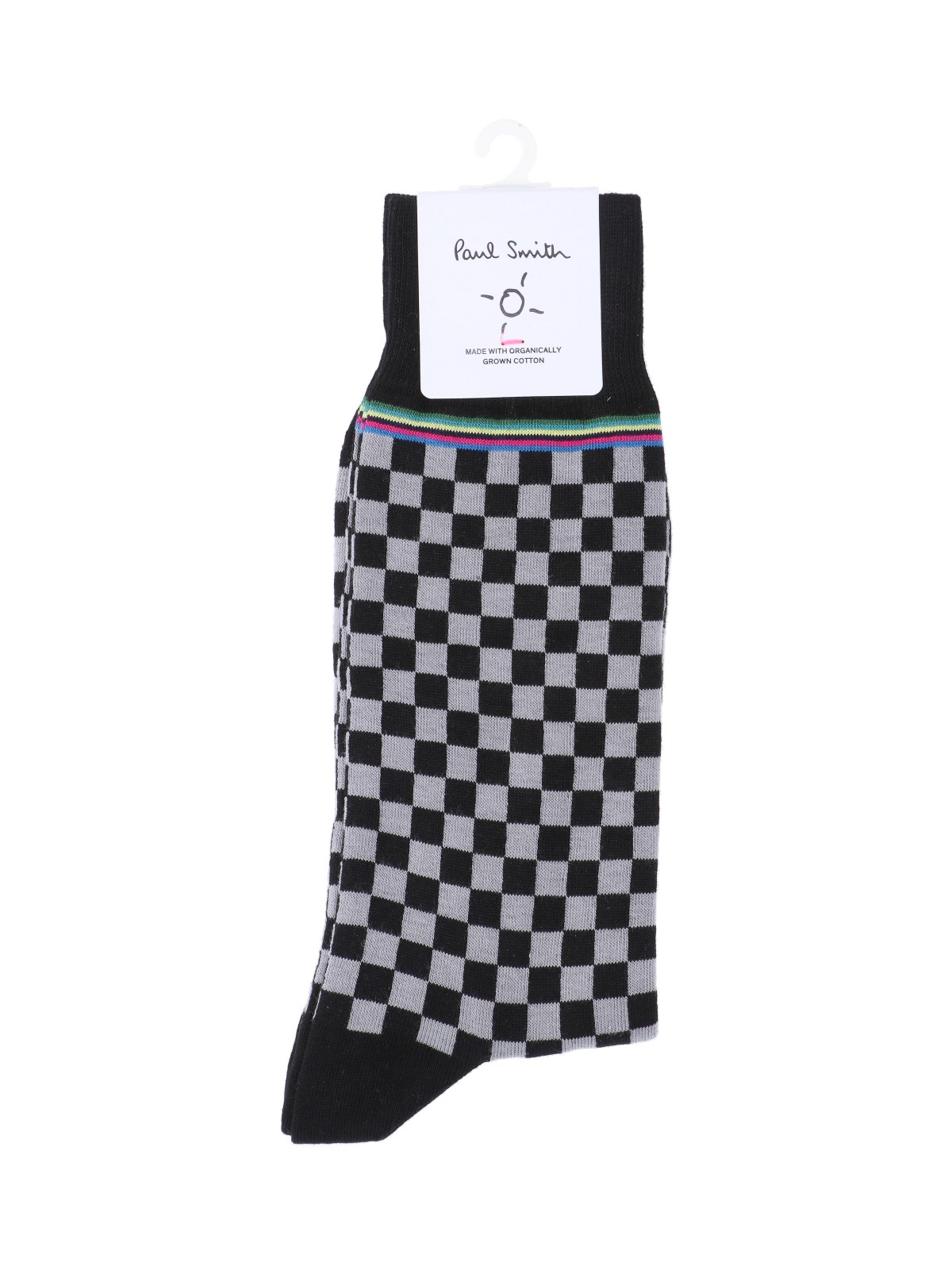 Shop Paul Smith Check Pattern Socks In Gray