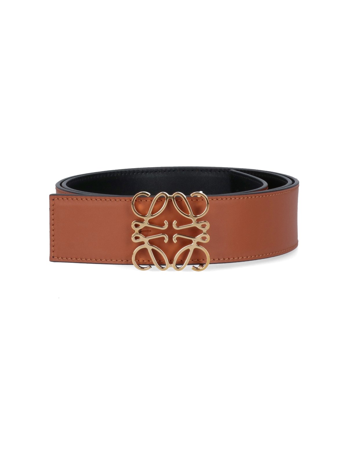 Shop Loewe Anagram Reversible Belt In Brown