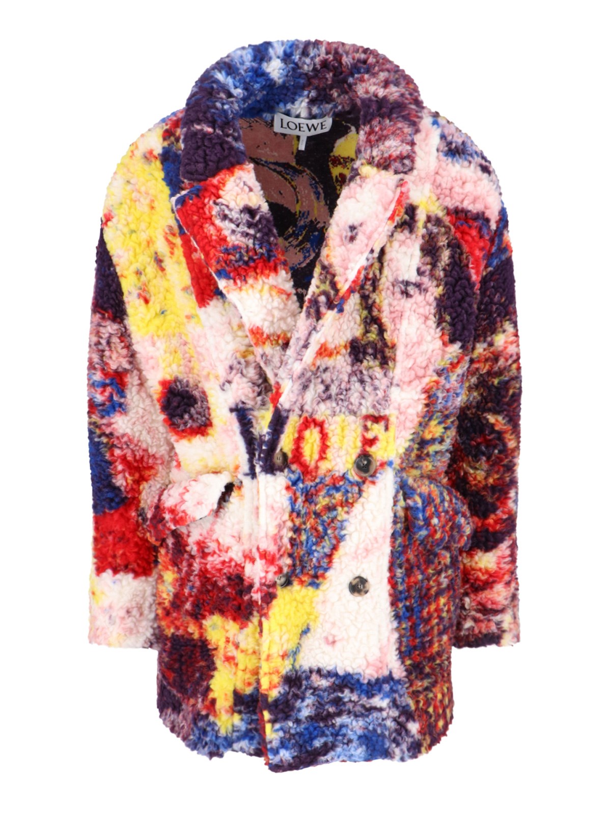 Shop Loewe Bouclé Blazer Jacket In Multi