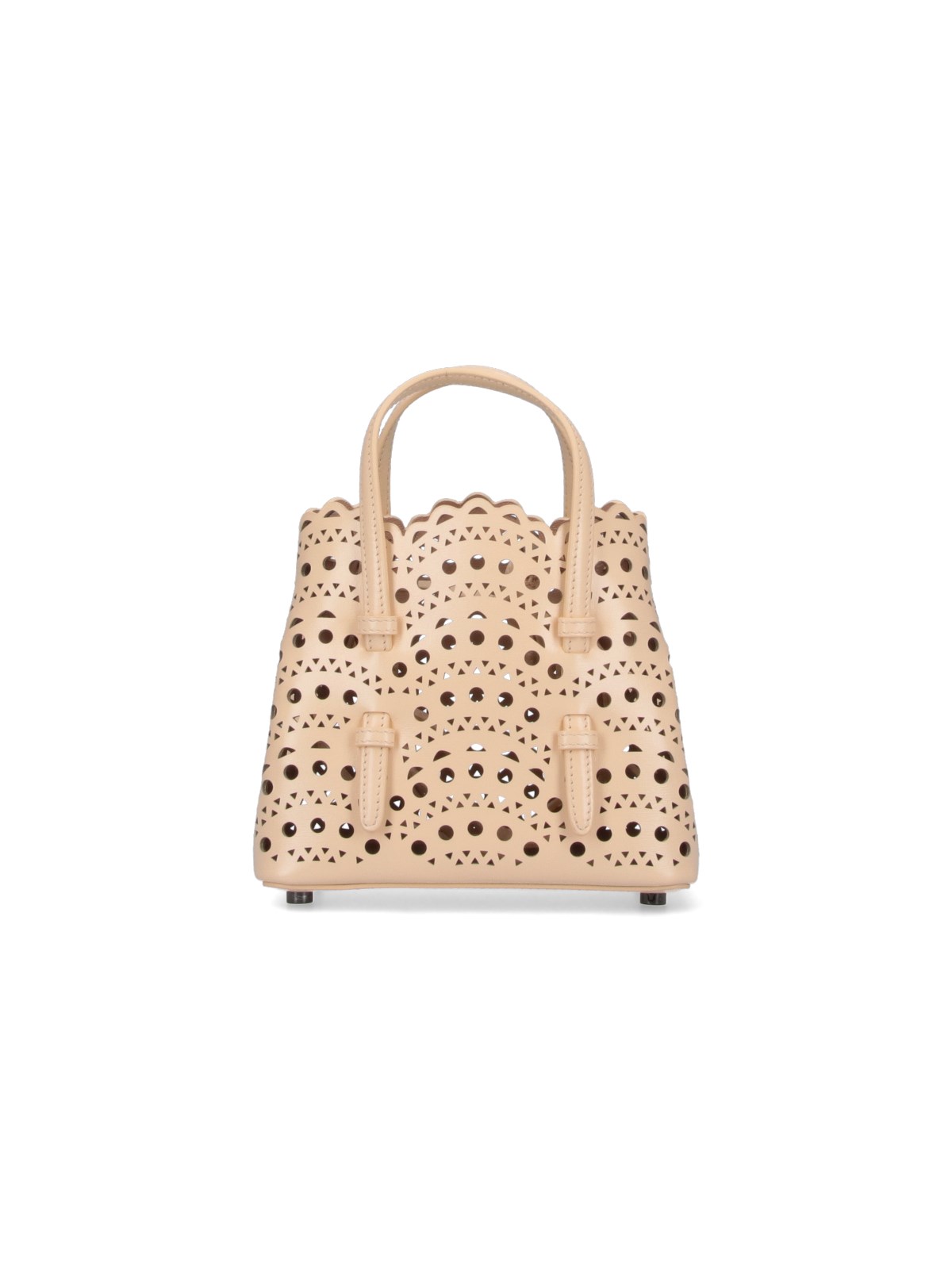 Shop Alaïa "mina 16 Vienne" Micro Tote Bag In Beige