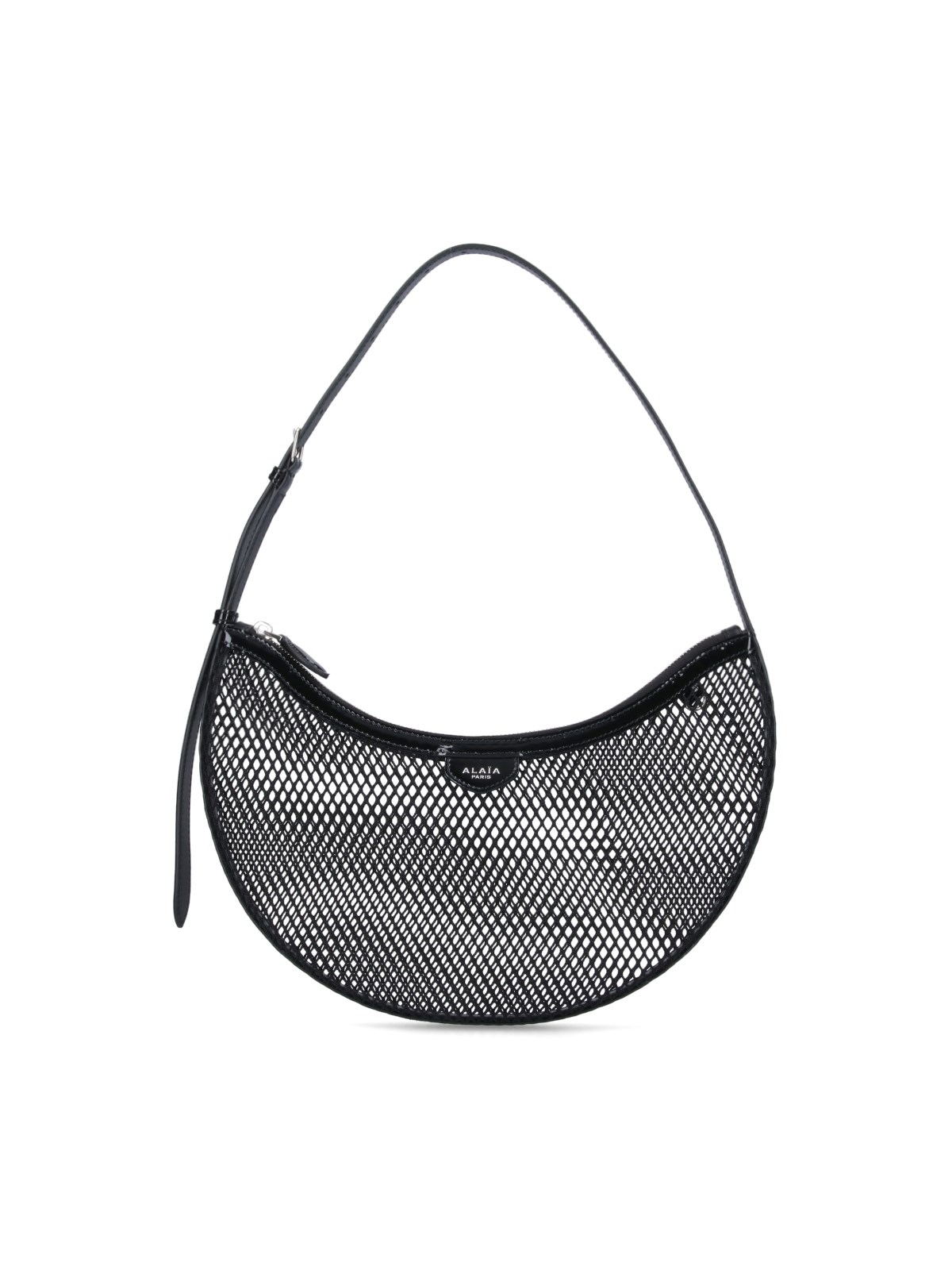 Shop Alaïa ‘demi Lune' Shoulder Bag In Mesh In Black  
