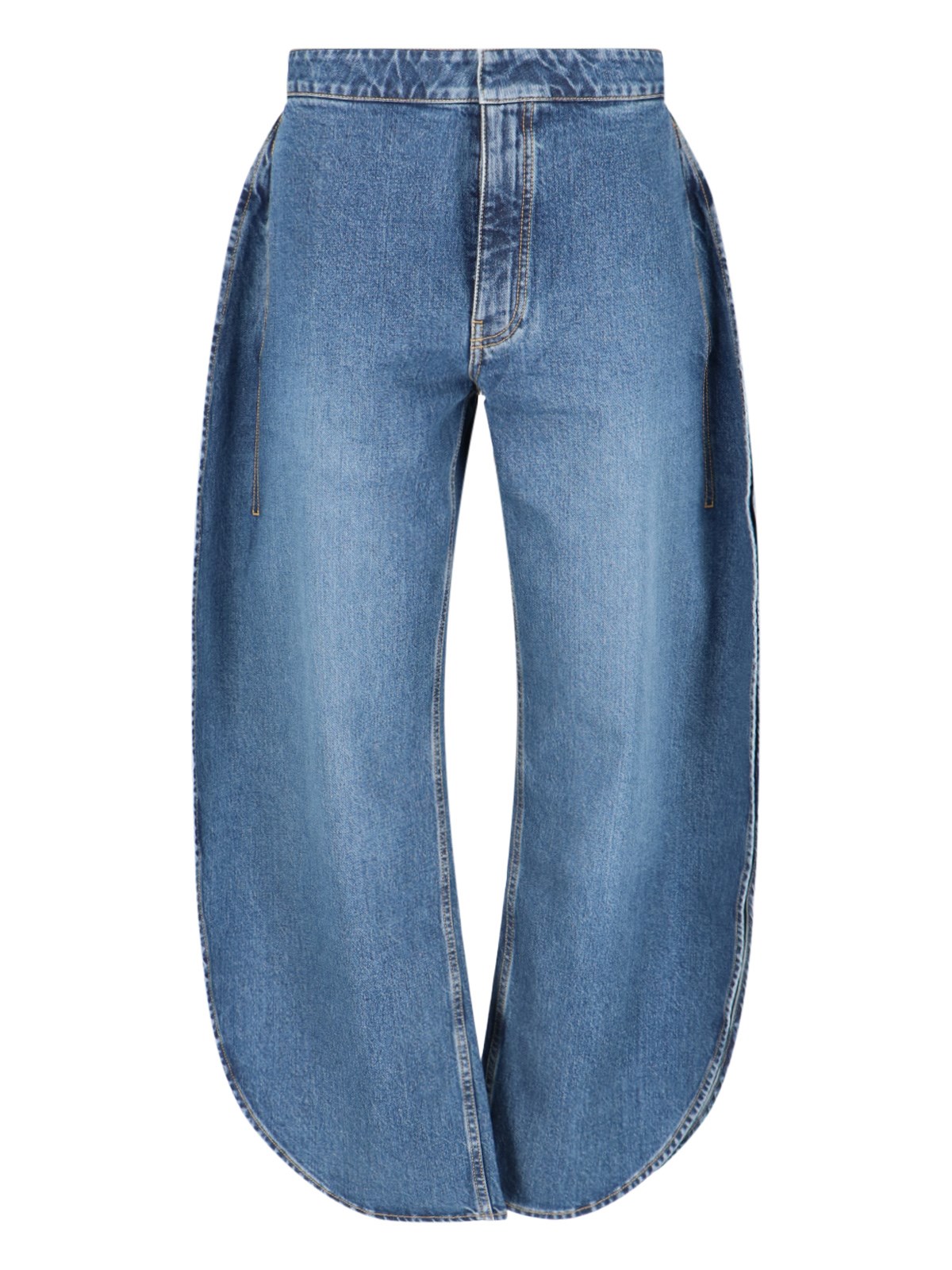 Shop Alaïa Curved Effect Jeans In Blue