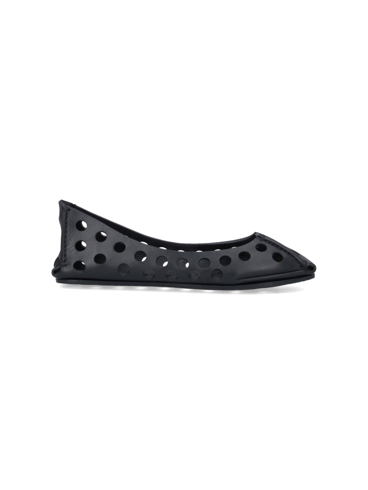 Shop Alaïa Leather Ballet Flats In Black  