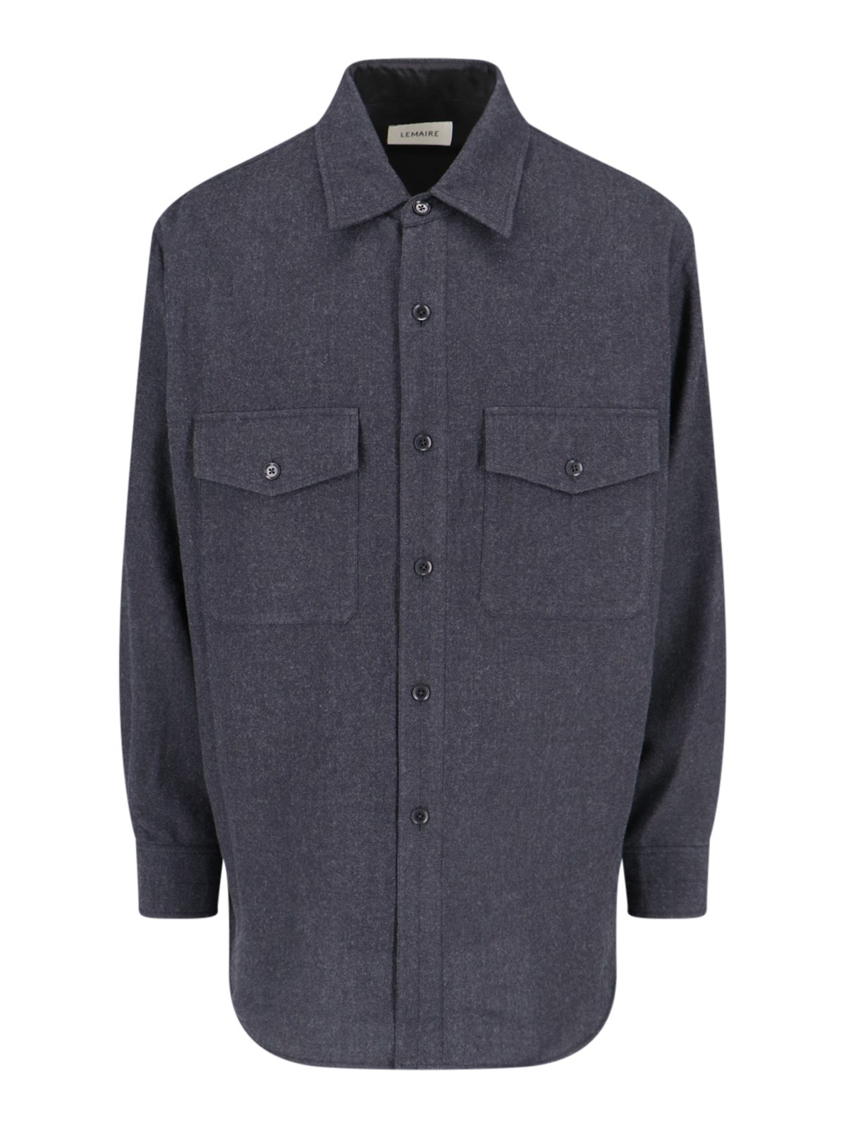 Shop Lemaire Wool Shirt In Gray