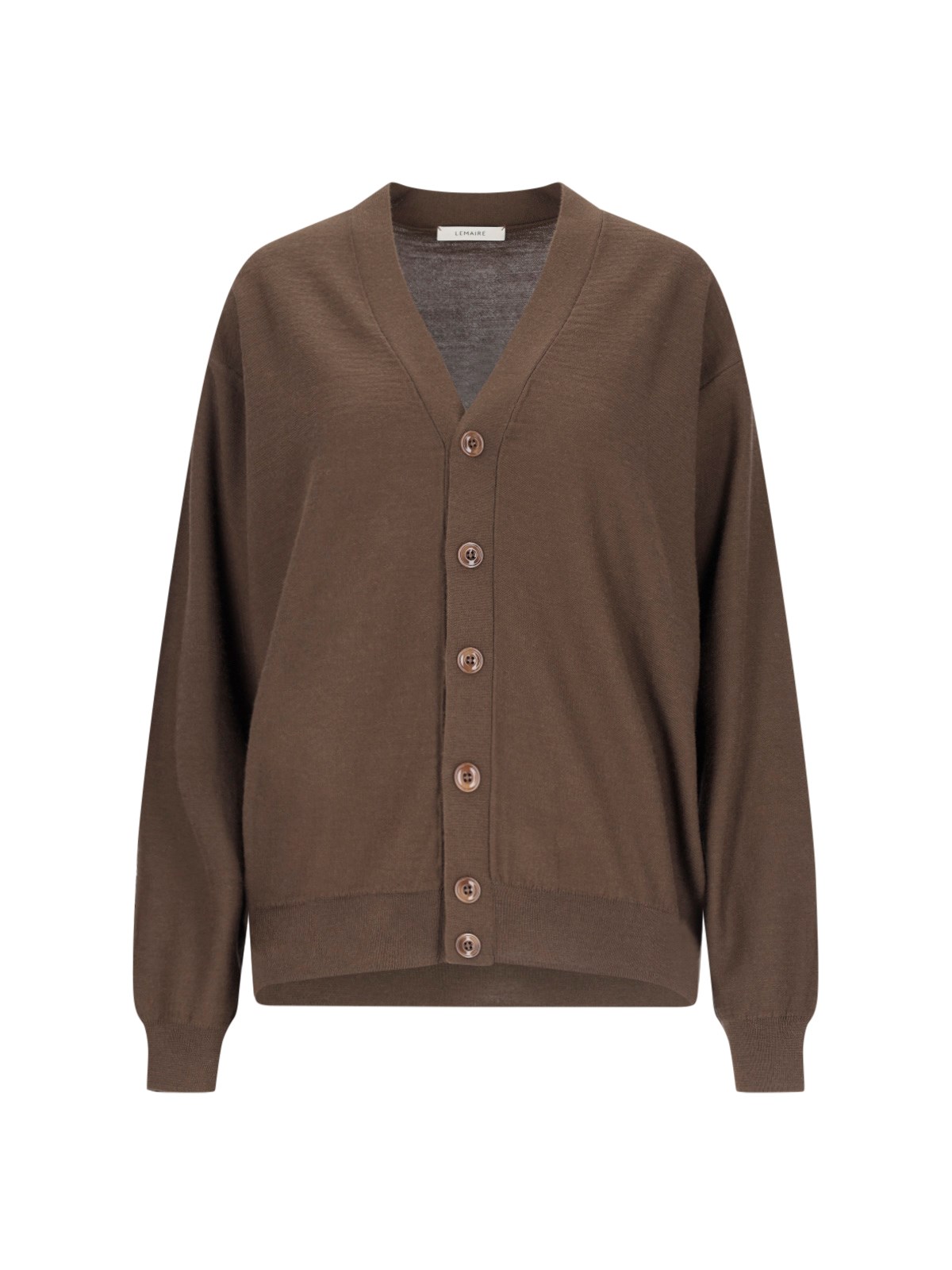 Shop Lemaire Neckline Cardigan In Brown