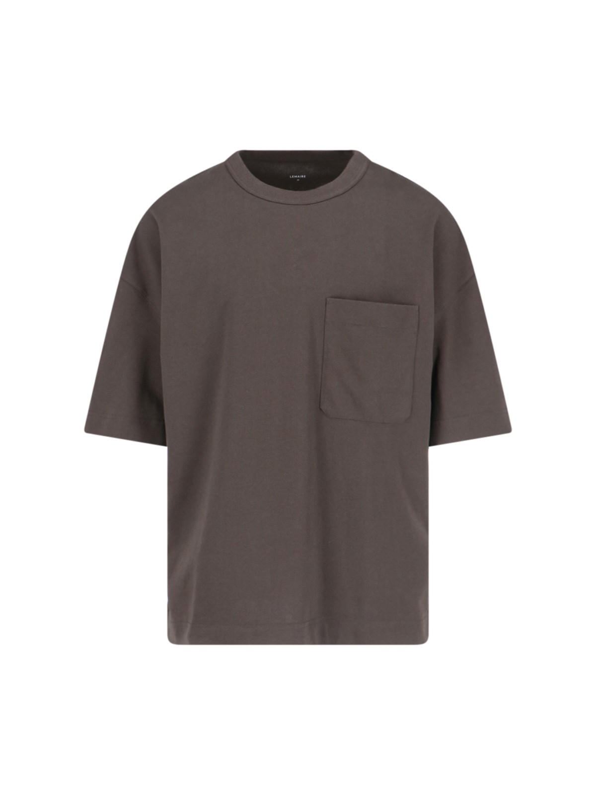 Shop Lemaire Cropped T-shirt With Pocket In Brown