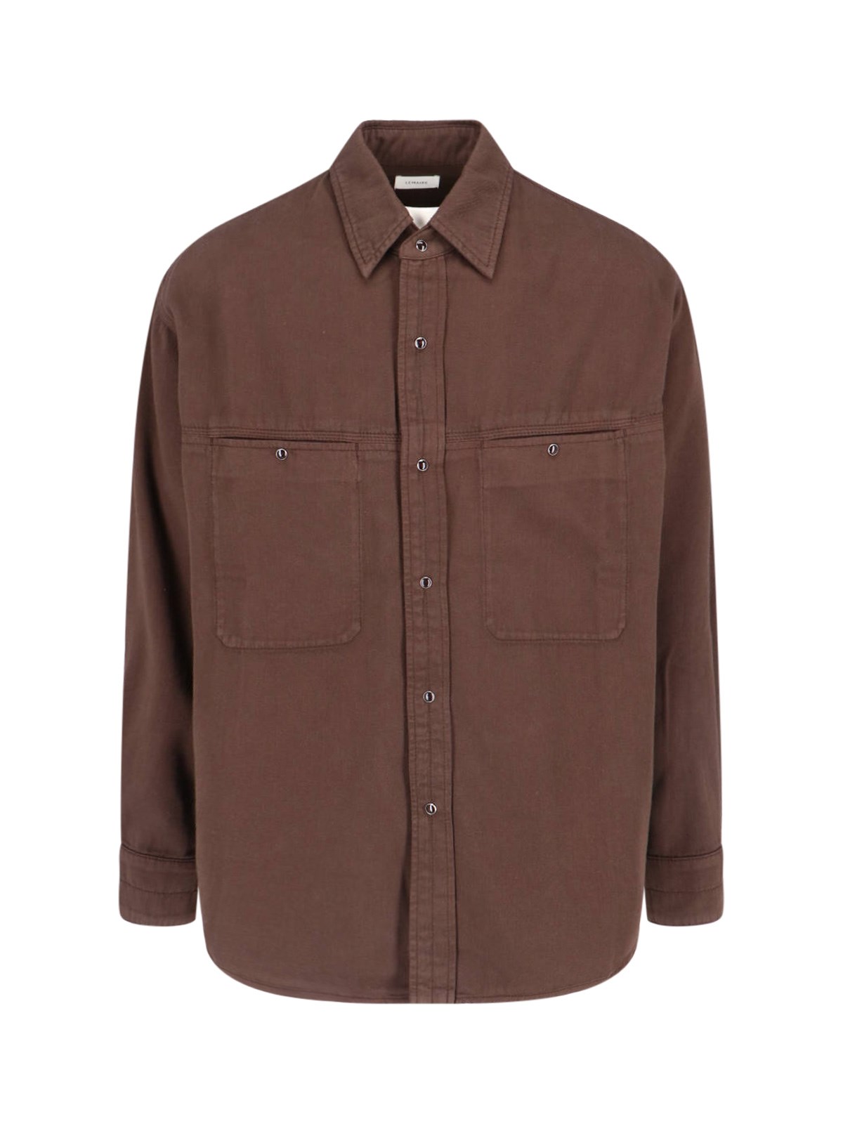 Shop Lemaire Denim Shirt In Brown