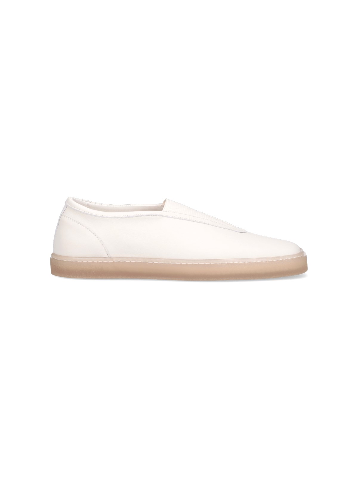 Shop Lemaire Leather Sneakers In White