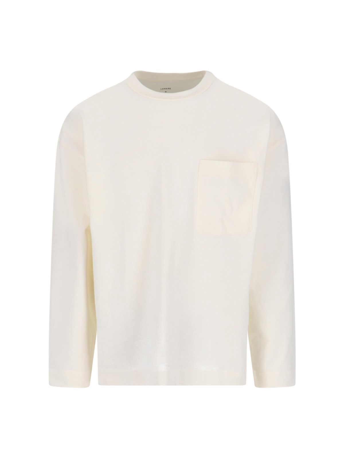 Shop Lemaire T-shirt With Pocket In Cream