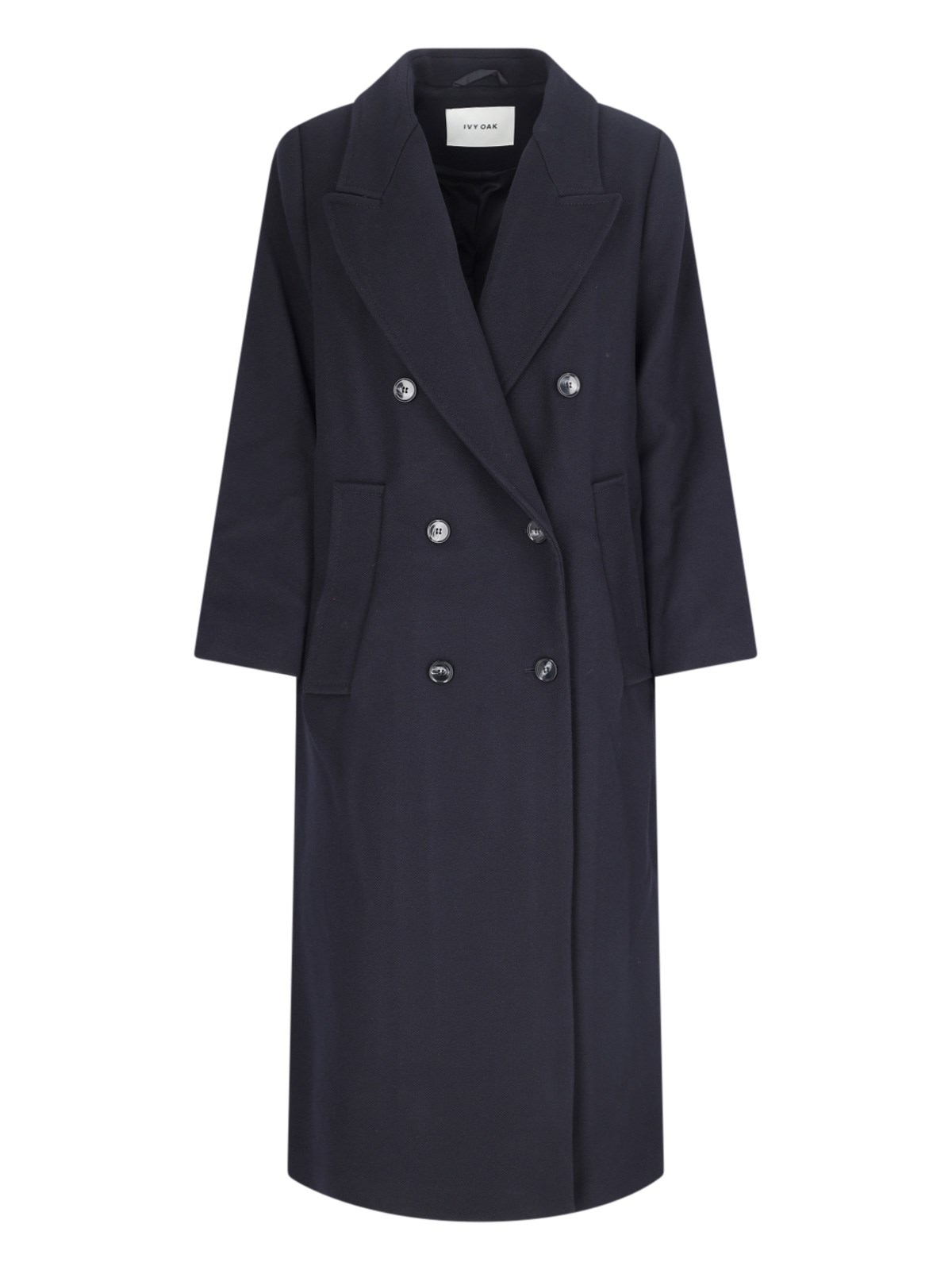 Shop Ivy & Oak 'clemence' Double-breasted Coat In Blue