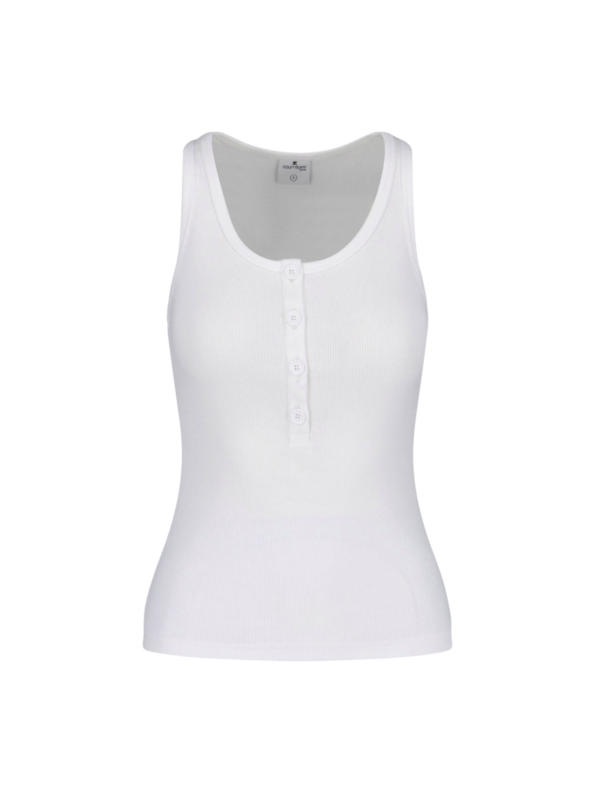 Shop Courrèges Tank Top "rib 90's" In White