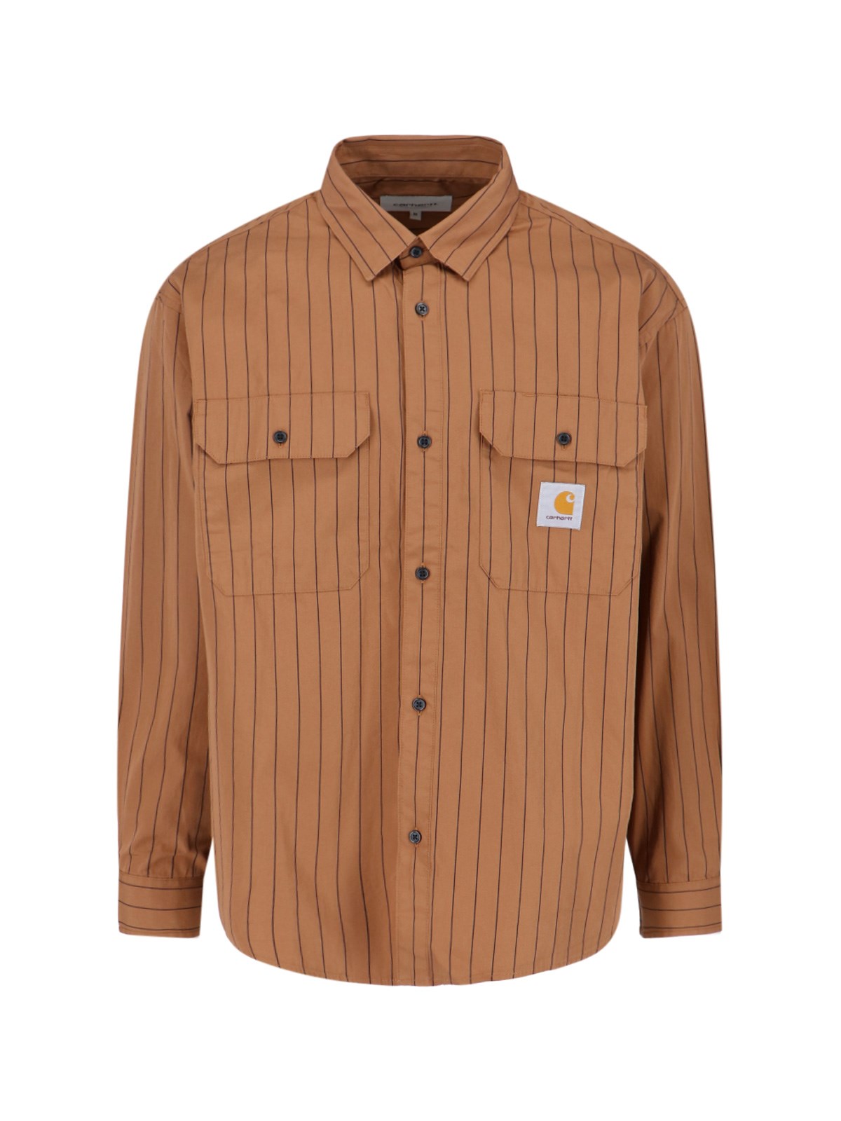 Shop Carhartt 'l/s Orlean' Shirt In Brown