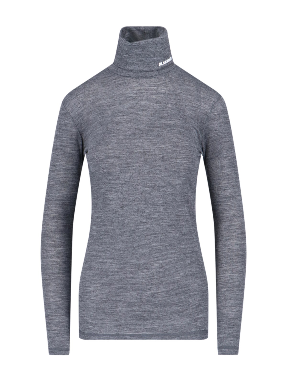 Shop Jil Sander Logo Turtleneck In Gray