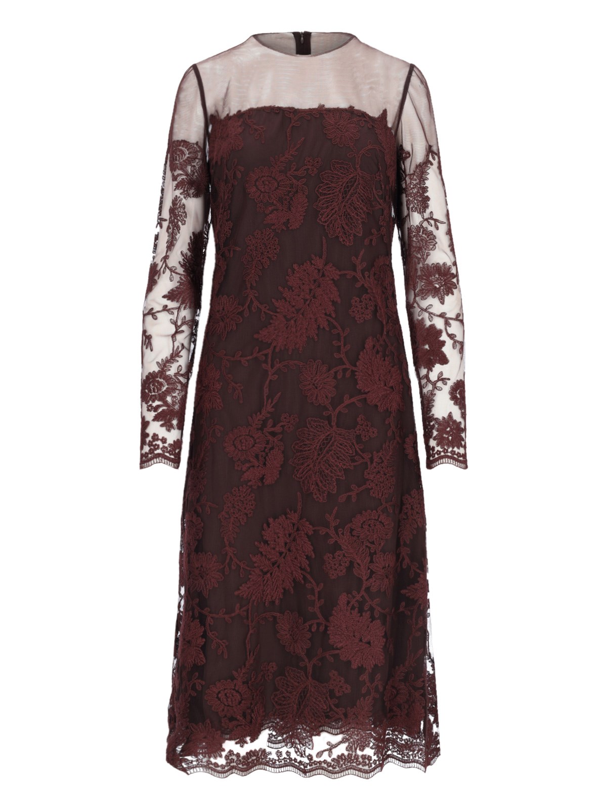 Shop Ermanno Scervino Lace Midi Dress In Red