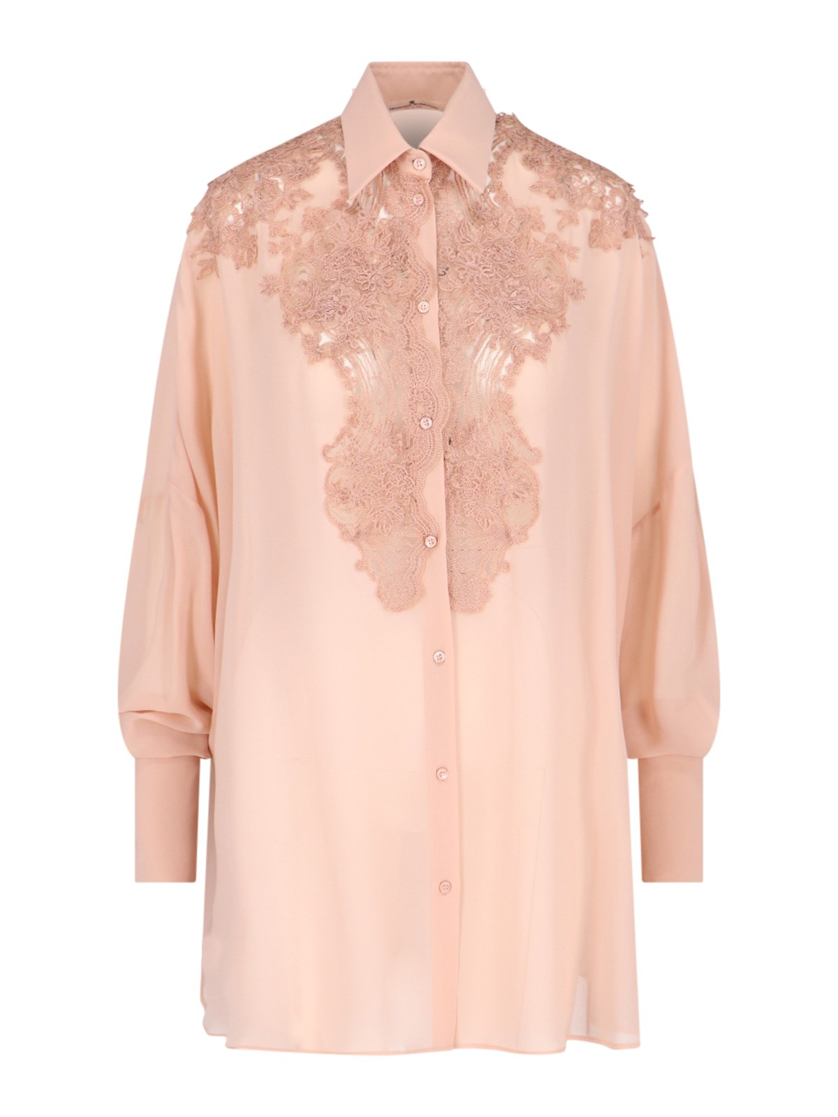 ERMANNO SCERVINO OVERSIZED LACE DETAIL SHIRT 