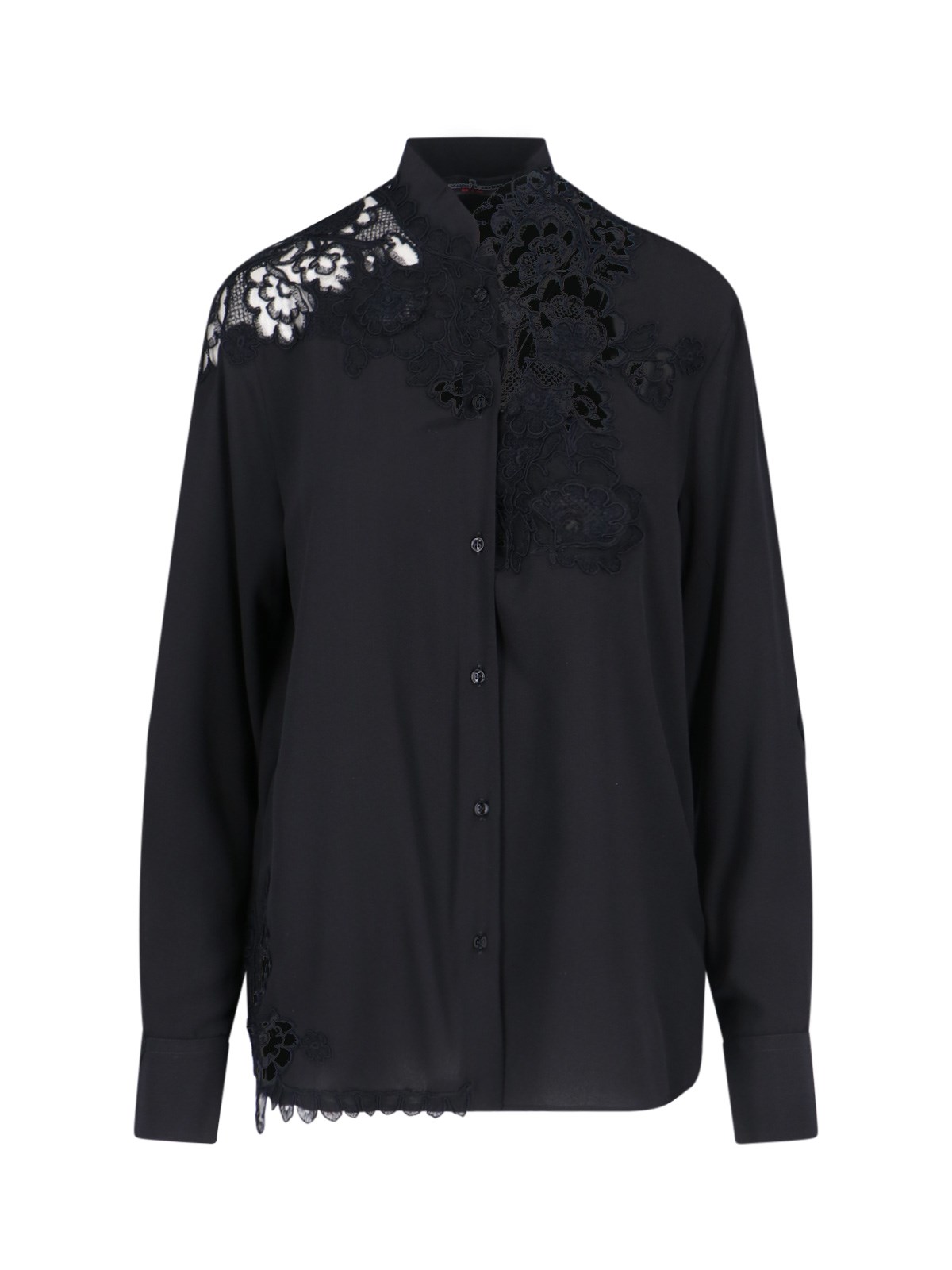 Shop Ermanno Scervino Lace Detail Shirt In Black  