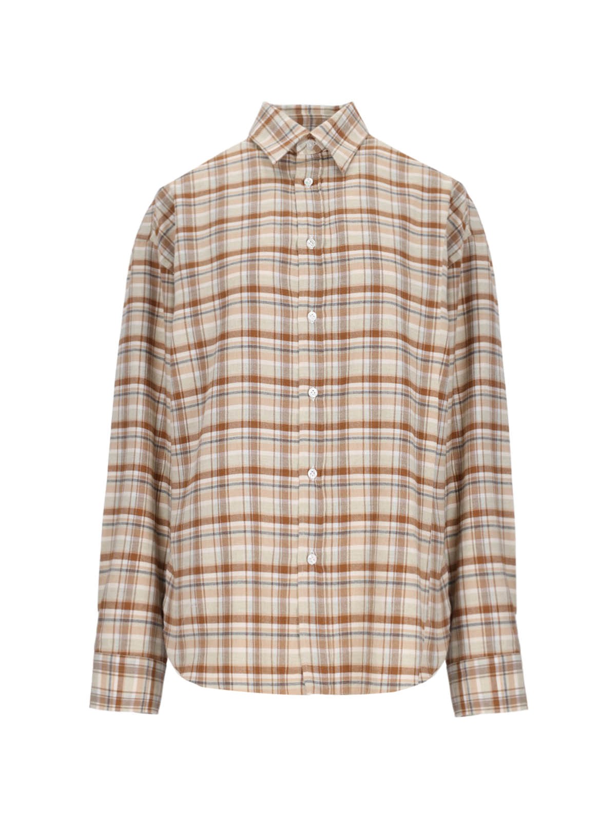 Shop Finamore 1925 Check Shirt "oriana" In Brown