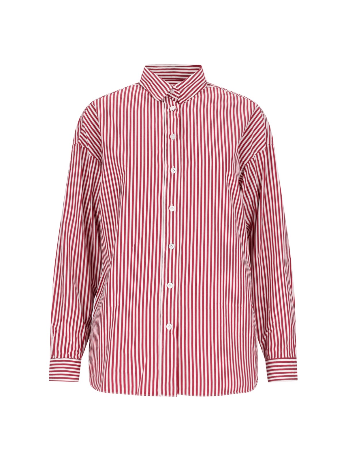 Shop Finamore 1925 'grace' Striped Shirt In Red