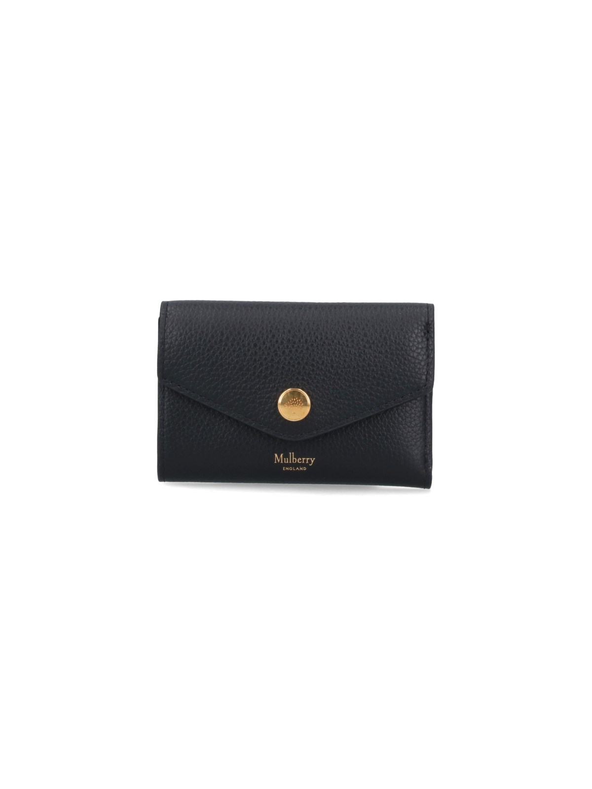 Mulberry "folded Multi-card" Logo Wallet In Black