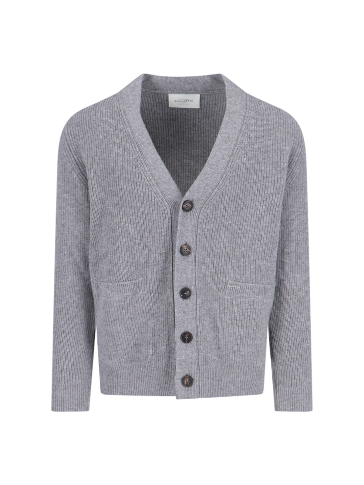 Ballantyne V-neck Cardigan In Gray