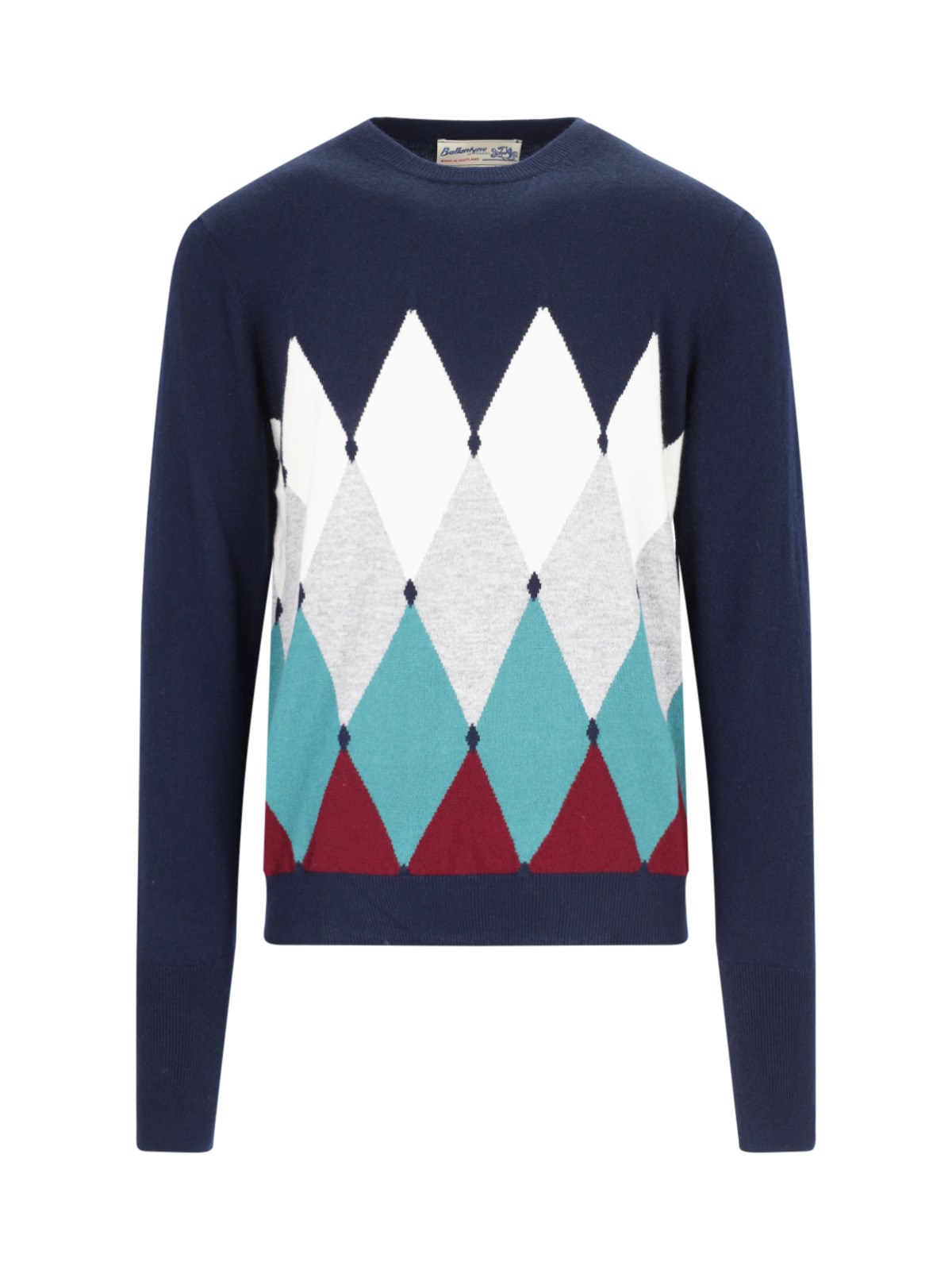 Shop Ballantyne Diamond-pattern Sweater In Blue