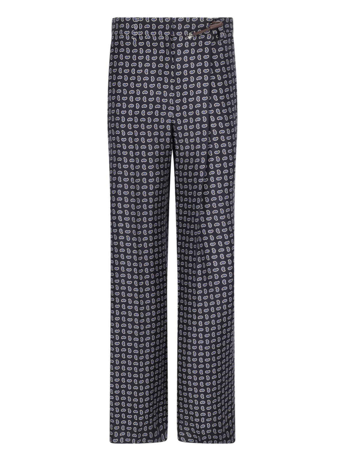 Shop Prada Straight Silk Trousers In Blue