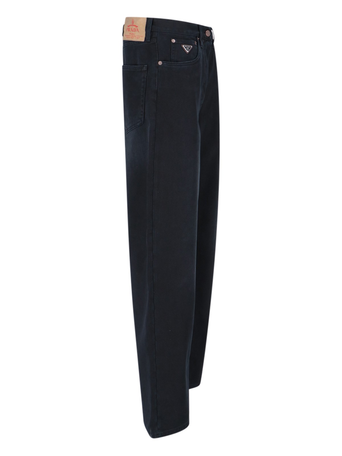 デニム・ジーパン [PRADA] Black Denim Wide-Leg Jeans Black denim wide leg jeans – Daniello.com