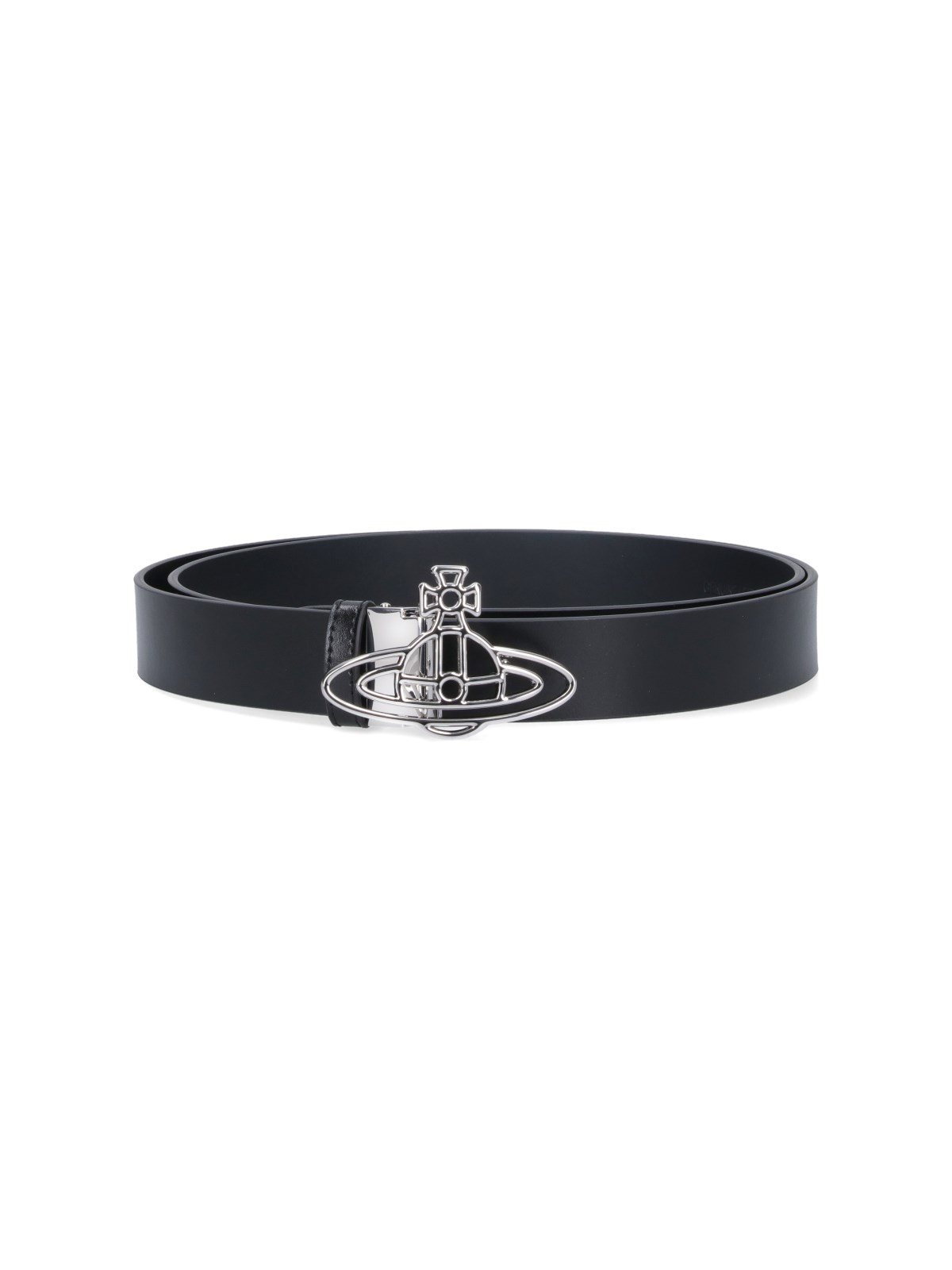 Shop Vivienne Westwood 'orb' Logo Belt In Black  