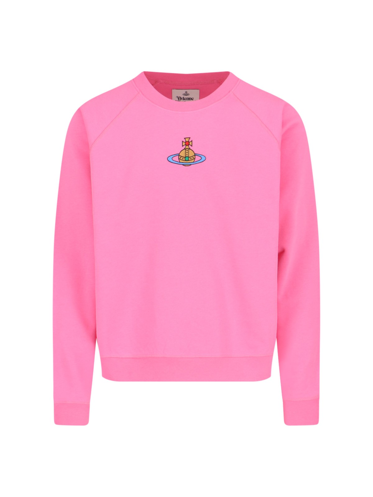 Shop Vivienne Westwood 'raglan' Logo Crew Neck Sweatshirt In Pink