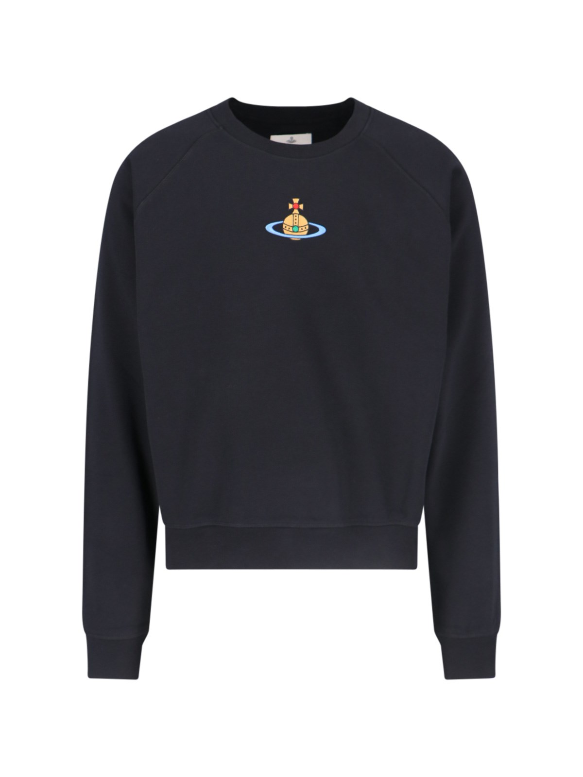 Shop Vivienne Westwood 'raglan' Logo Crew Neck Sweatshirt In Black  