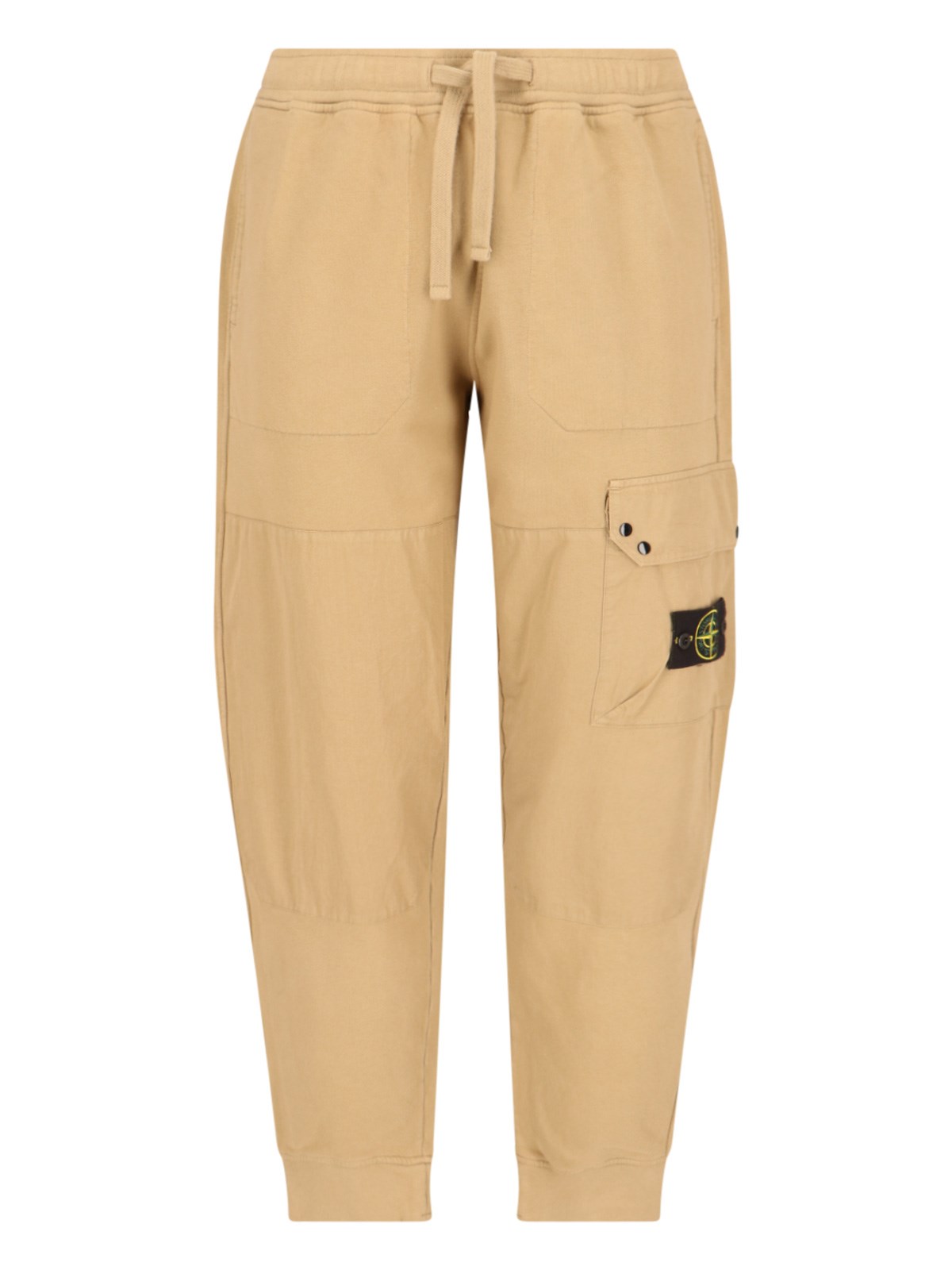 Shop Stone Island Cargo Track Pants In Beige